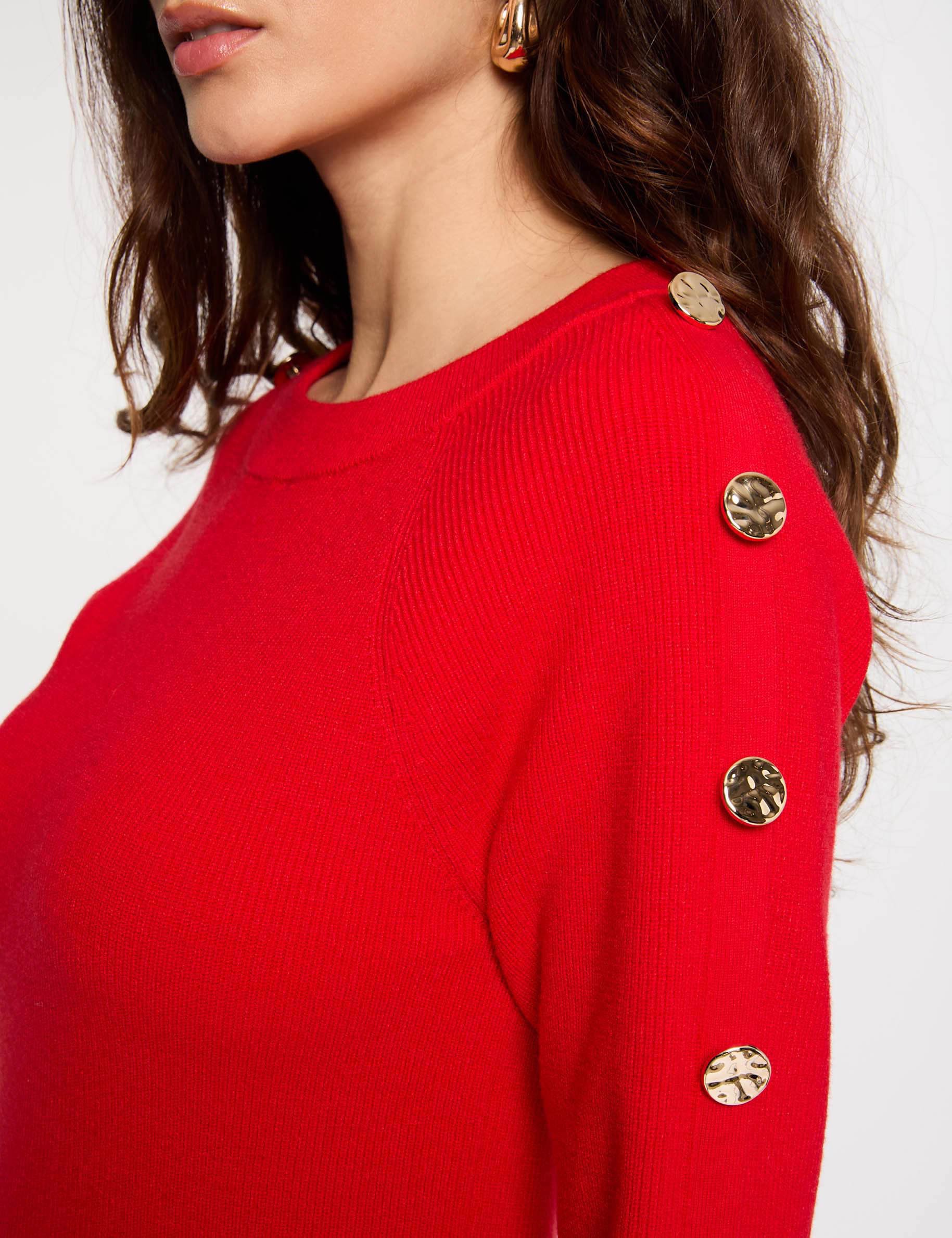 Pull col bateau rouge femme