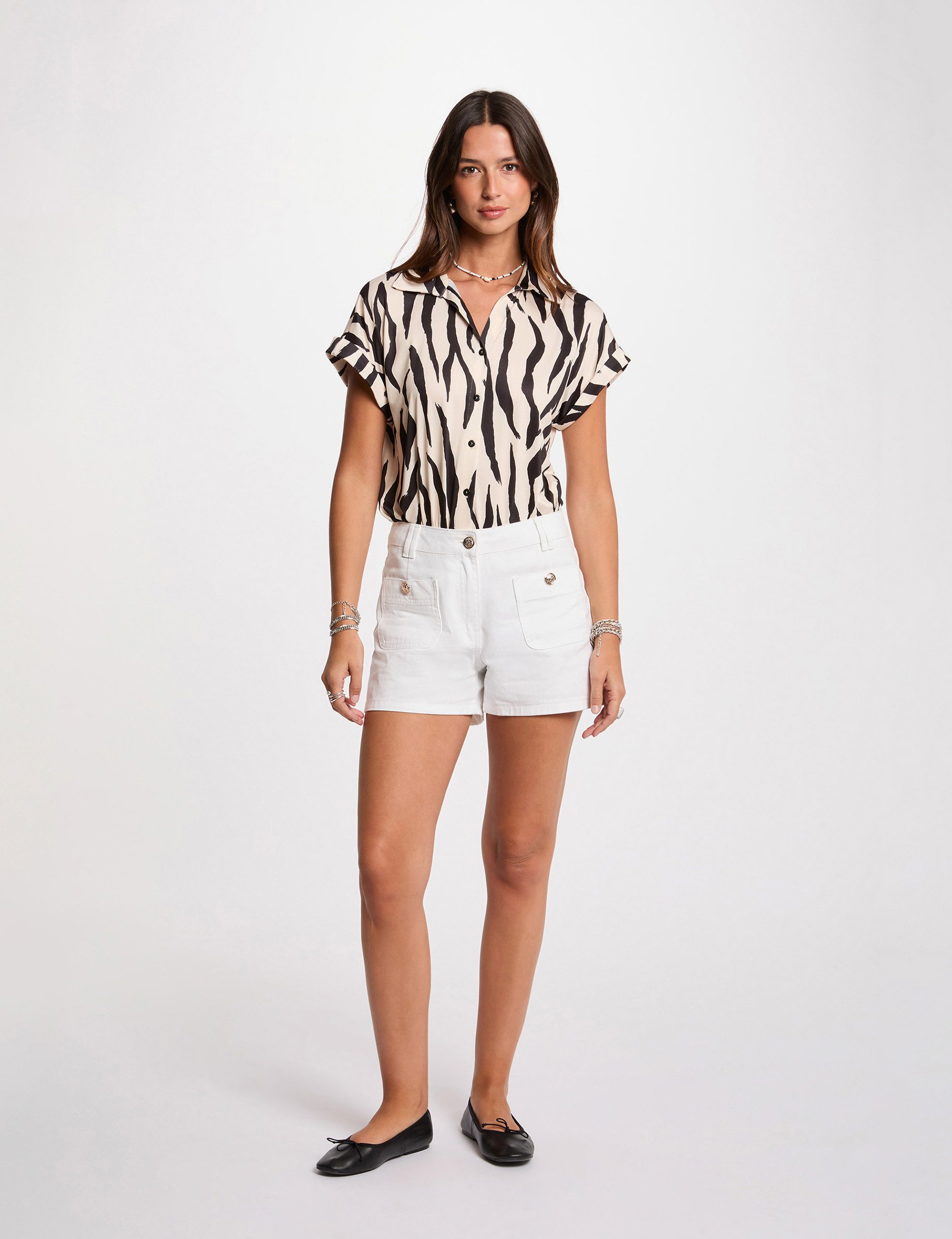 short sleeve blouse white women Short sleeve blouse white women