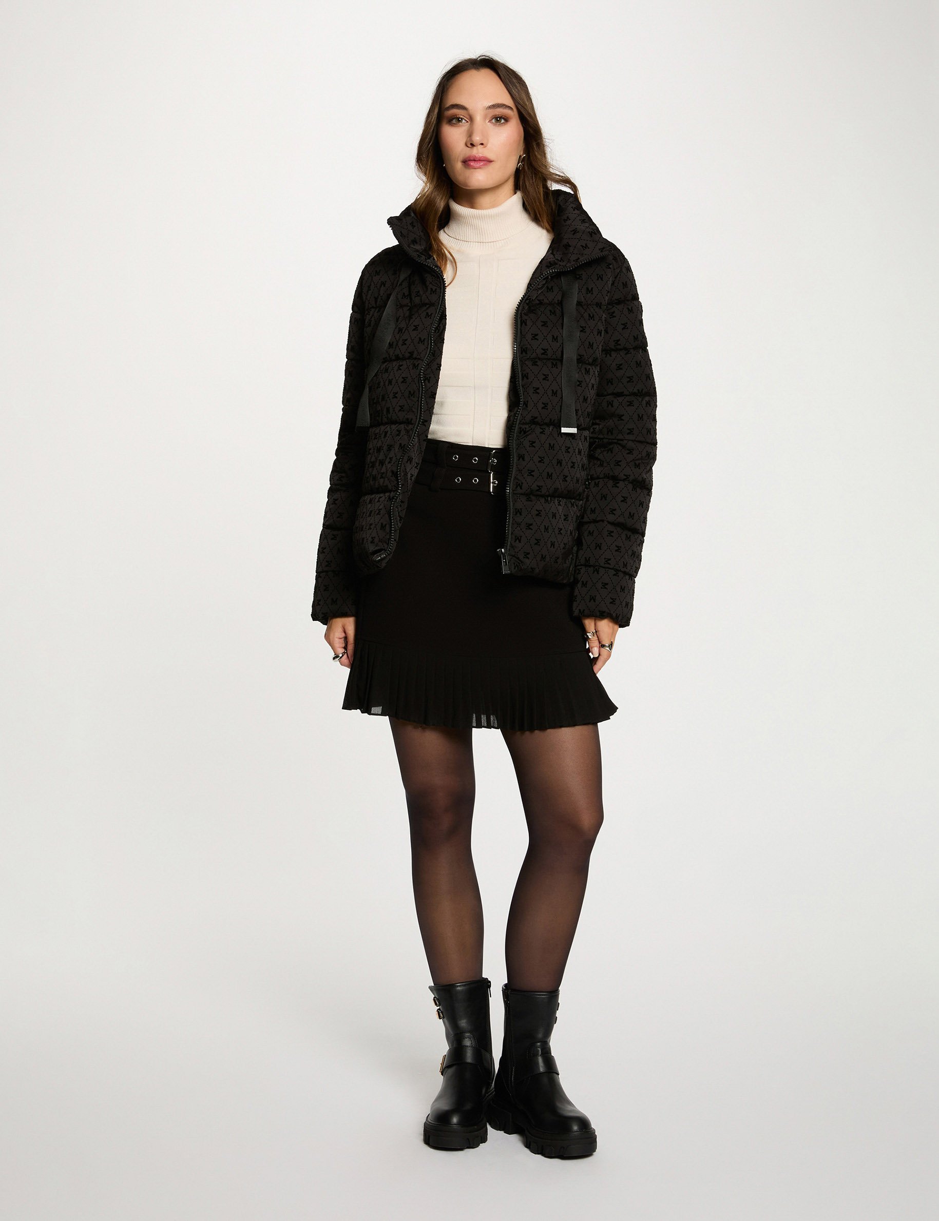 doudoune courte col montant noir femme Doudoune courte col montant noir femme