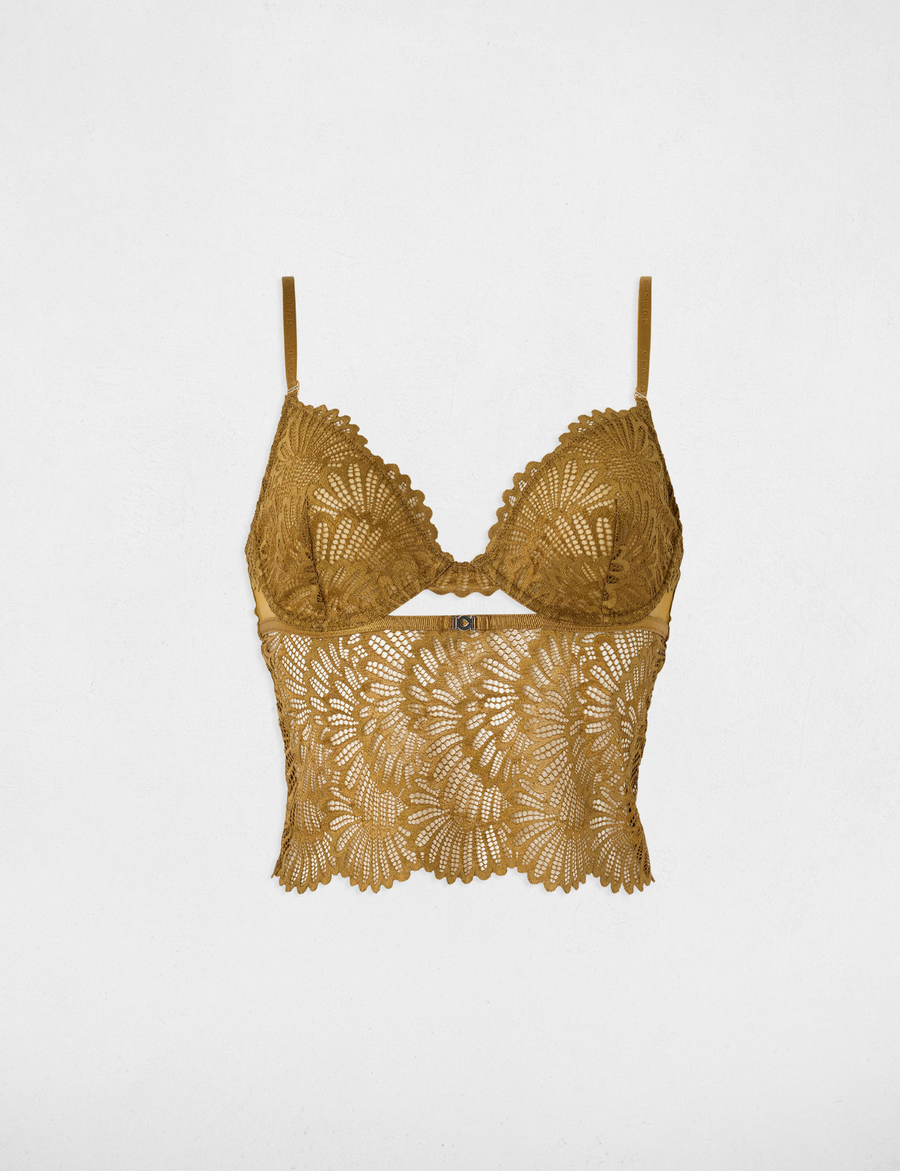 Lace lingerie top bronze women