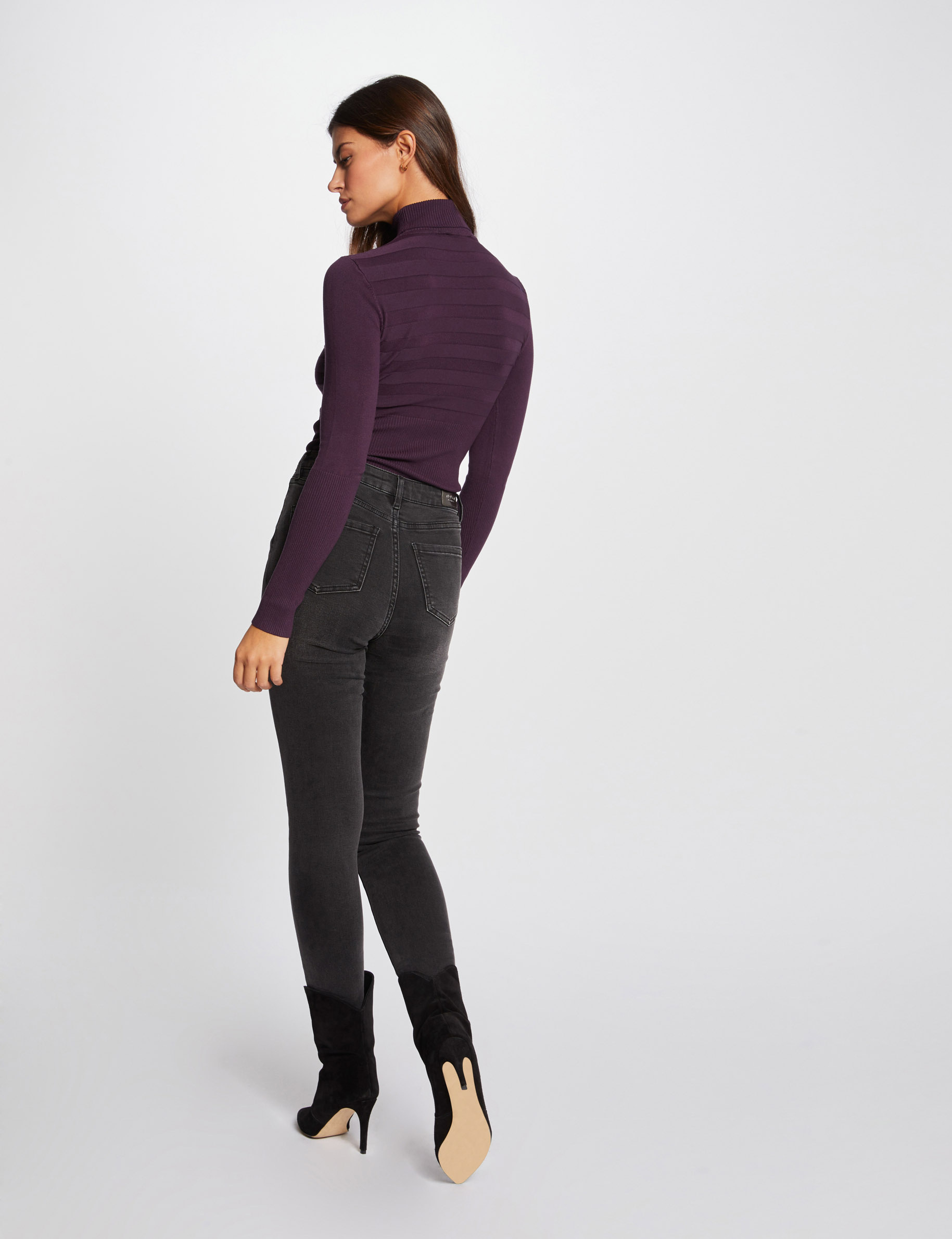 Long-sleeved jumper turtleneck raspberry ladies'