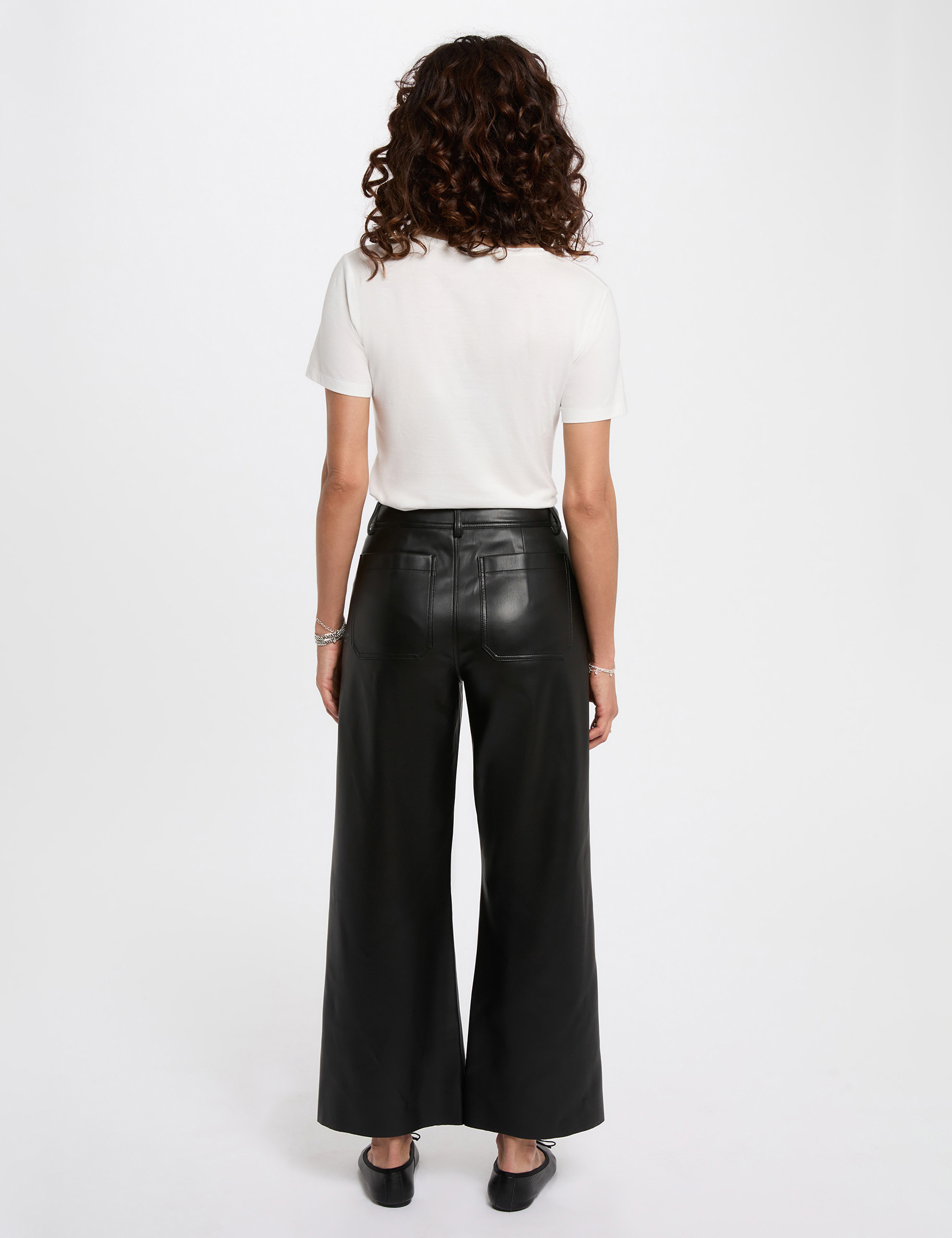 cropped screen printed t shirt white women Cropped screen-printed t-shirt white women