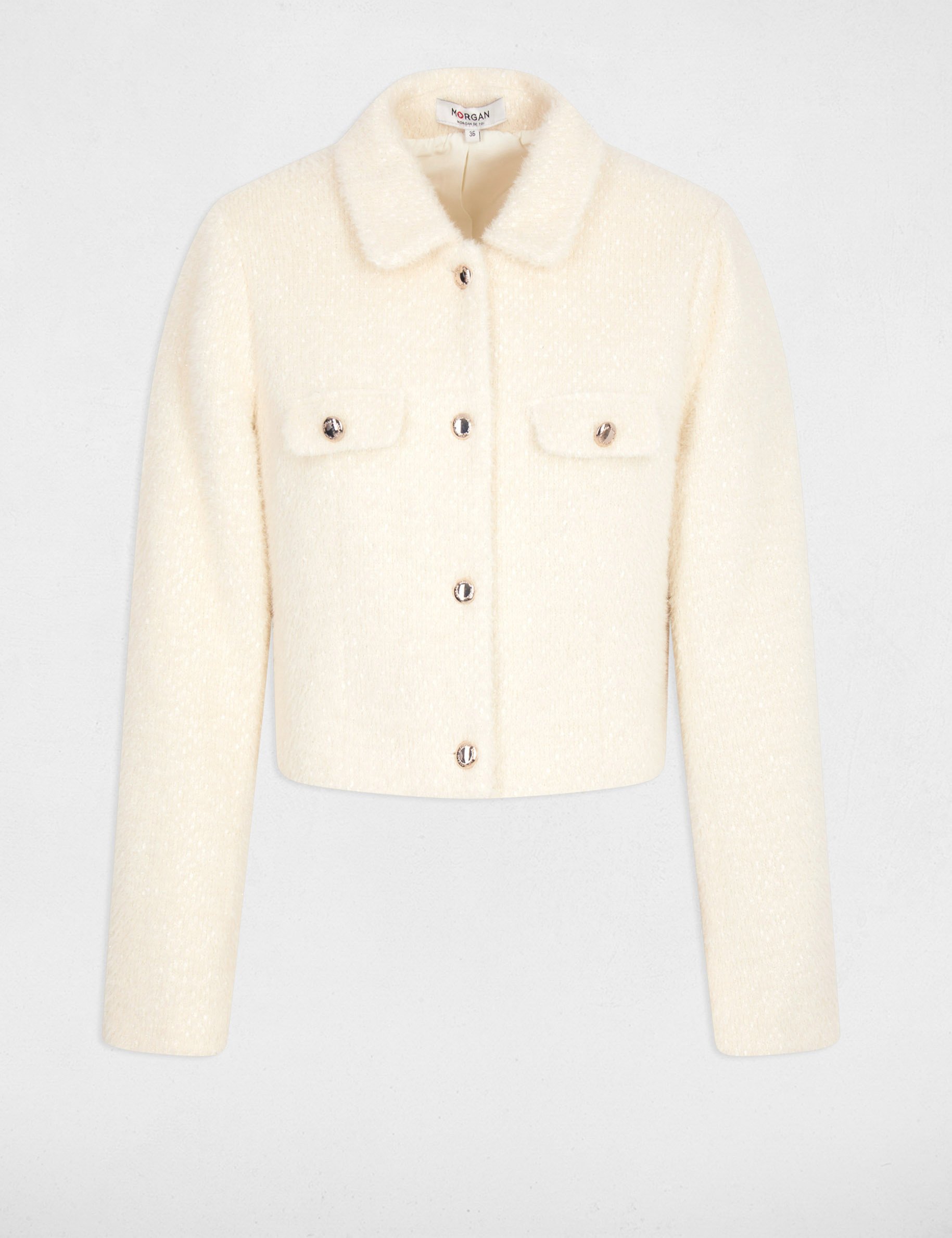 cropped fitted jacket ivory women Cropped fitted jacket ivory women