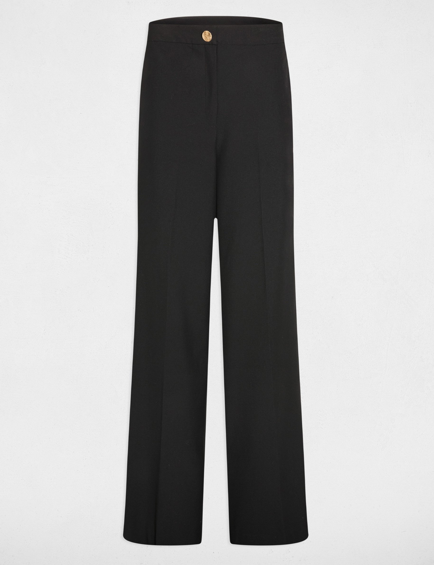 High-waisted wide-leg trousers black women