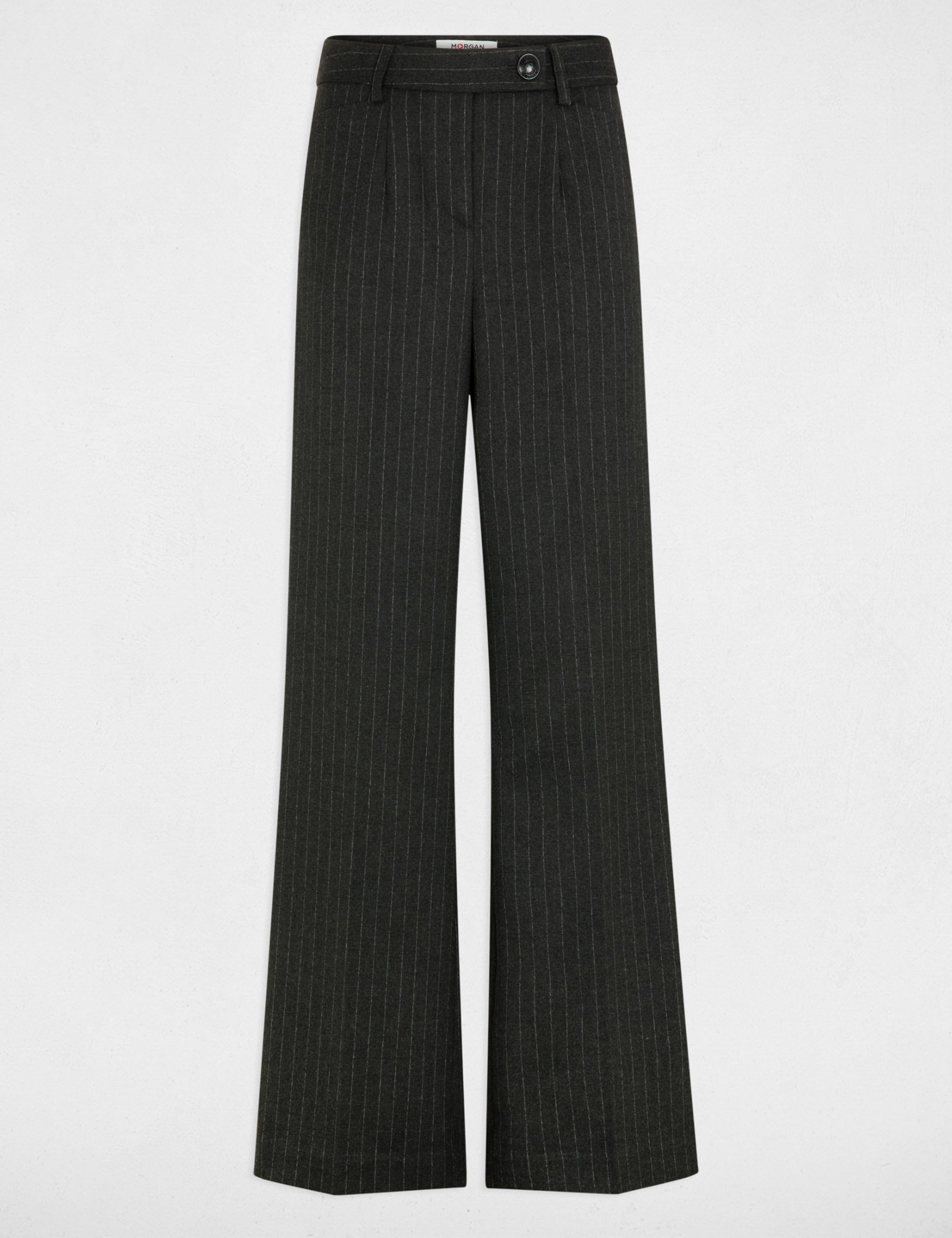 Striped wide leg trousers dark grey women