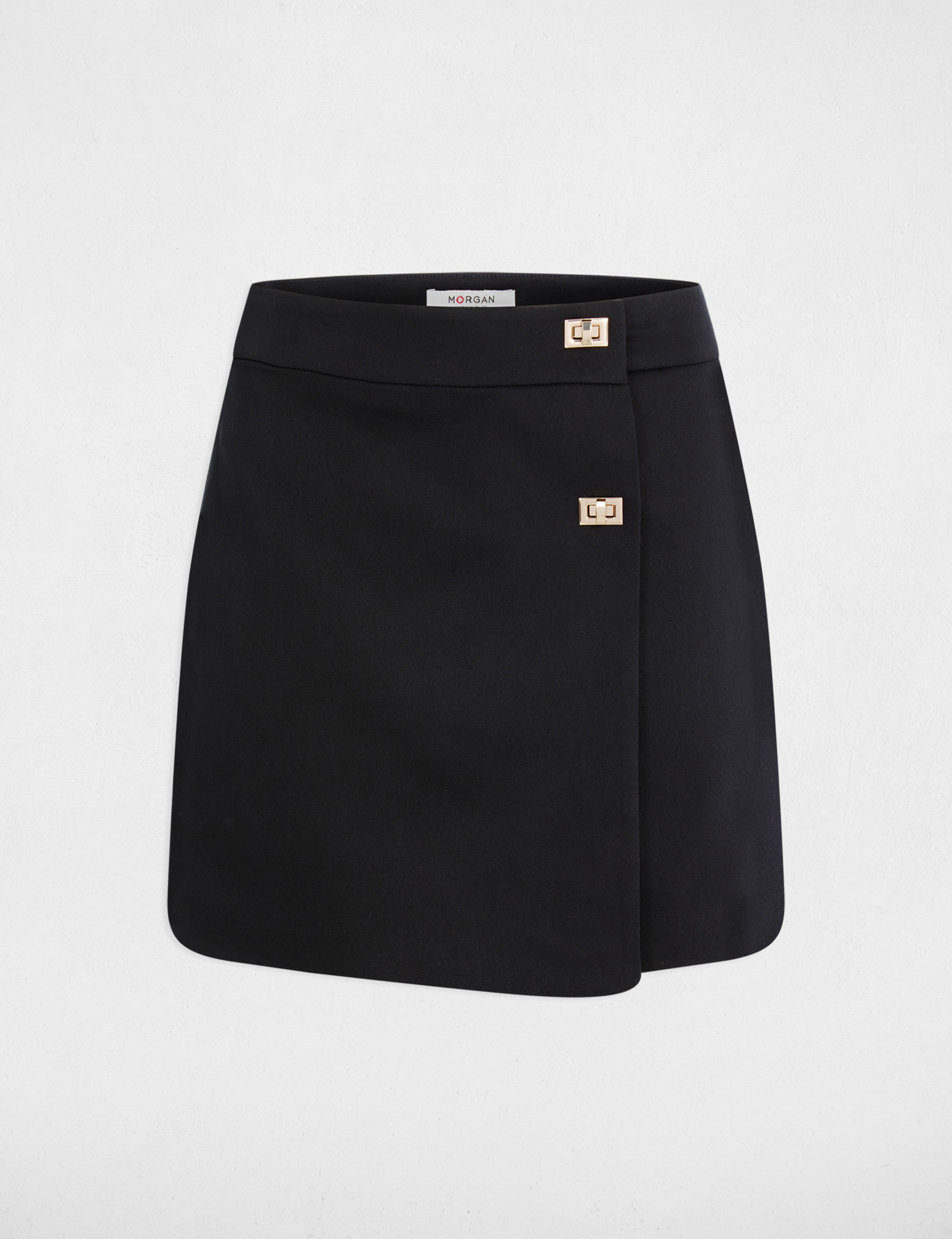 High-waisted skirt shorts black women