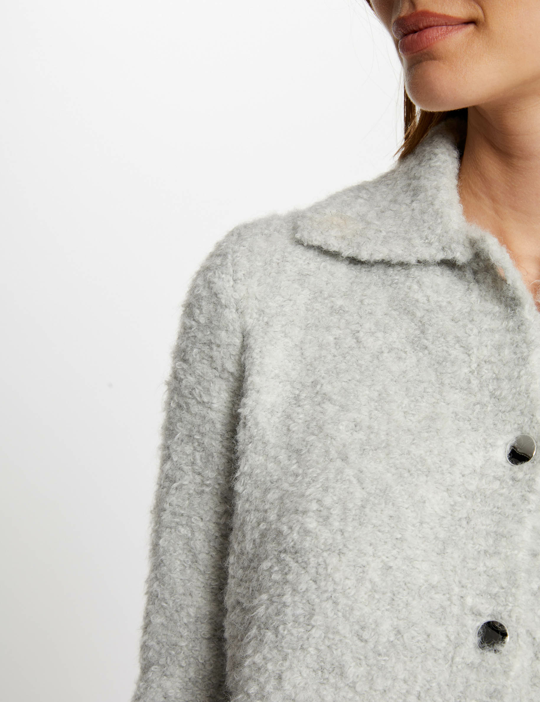 Long sleeved cardigan light grey women Morgan