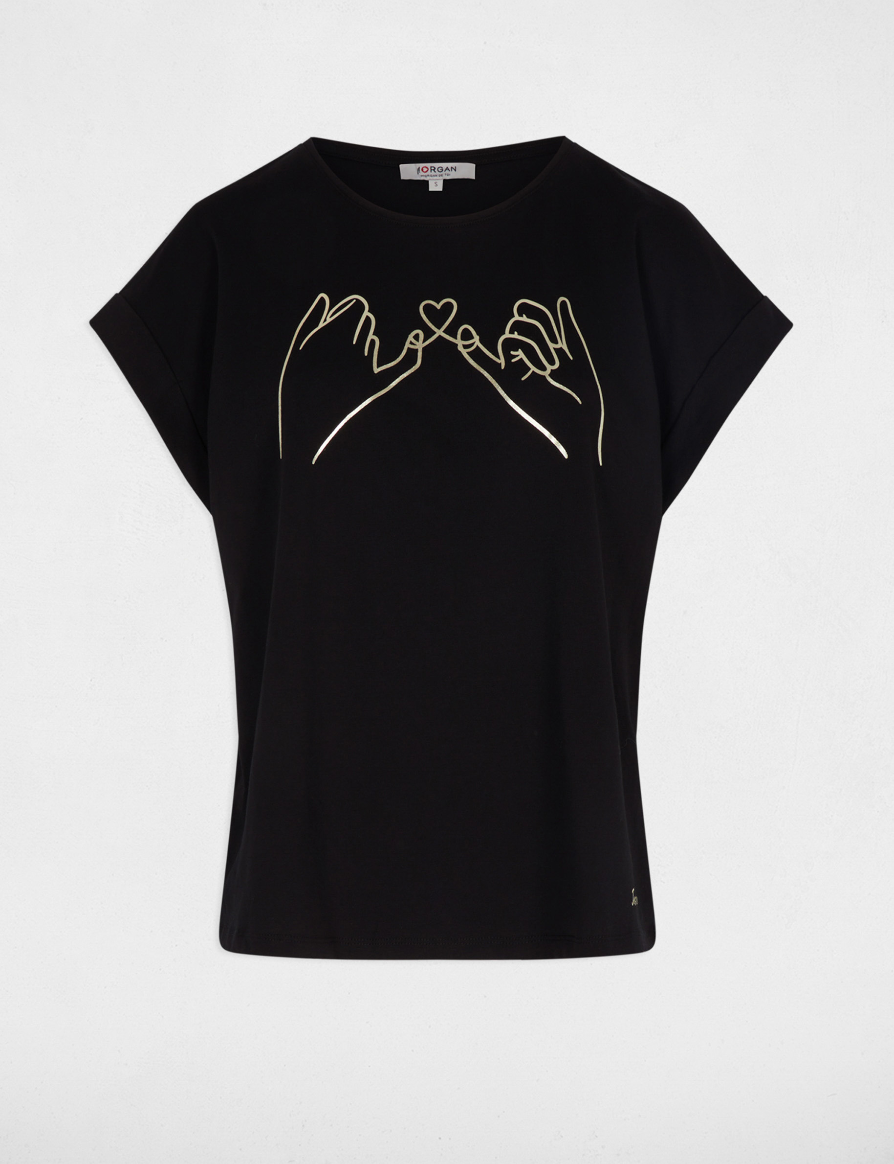 cropped t shirt with print black women Cropped t-shirt with print black women