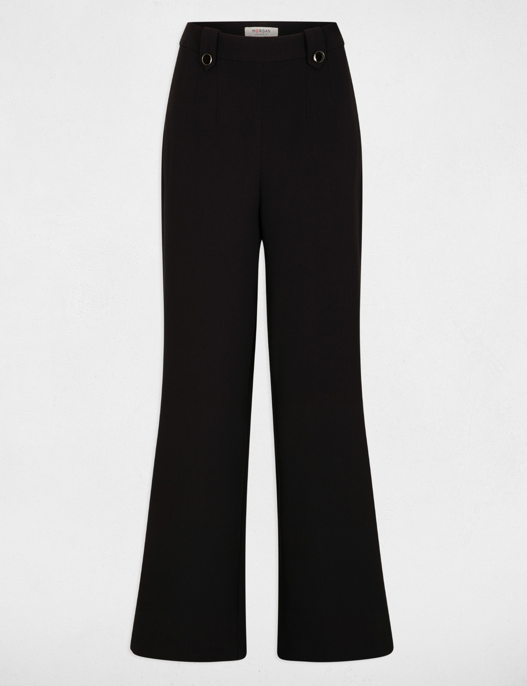 High-waisted wide-leg trousers black women