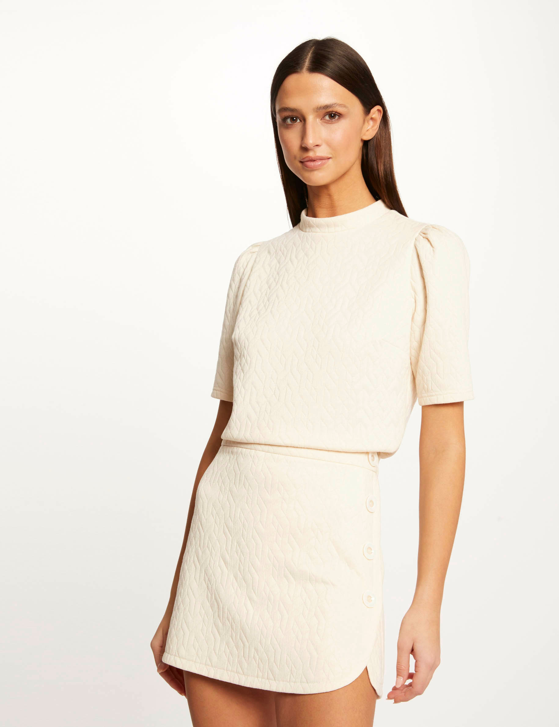 Quilted wrap skirt medium ecru ladies'