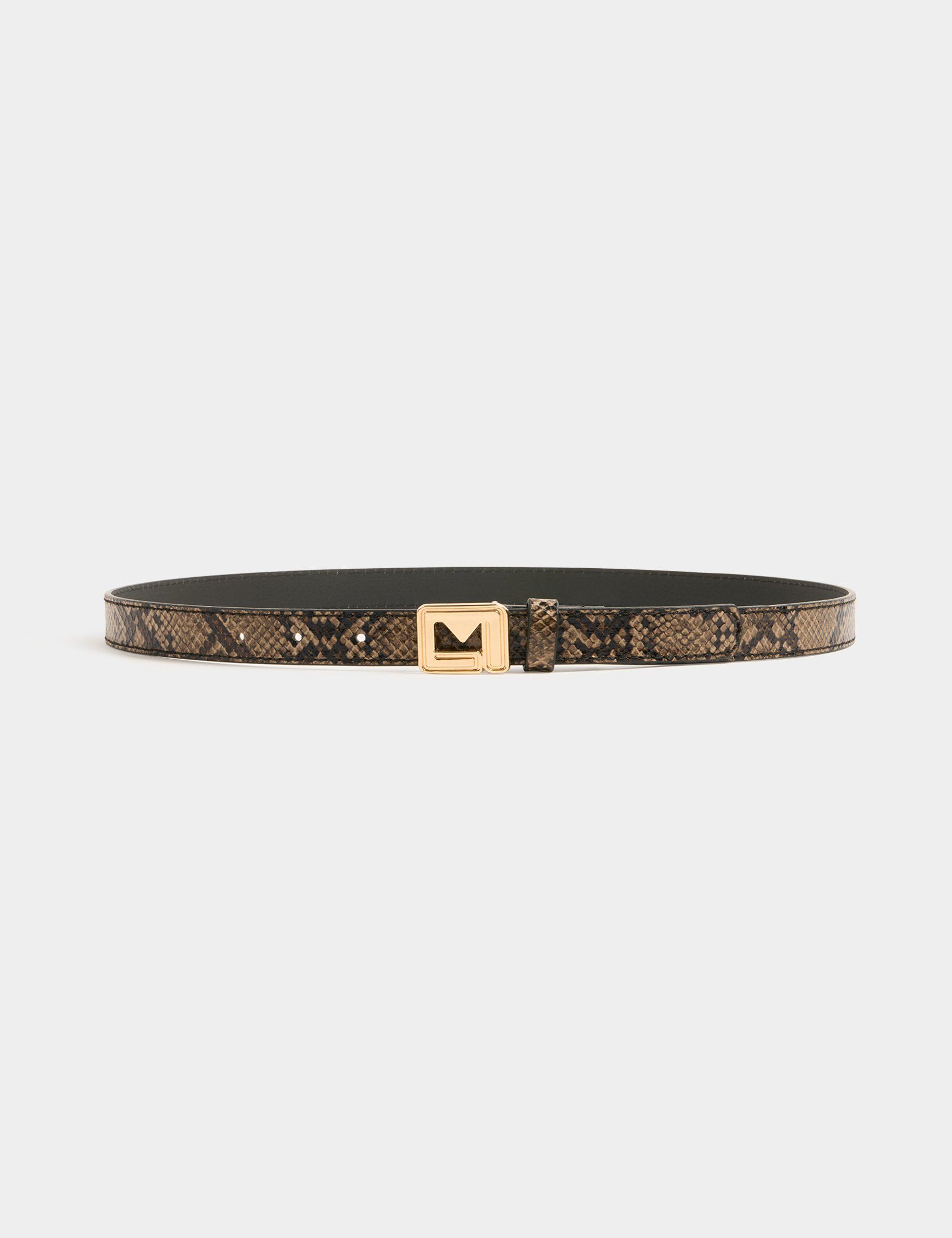 Snake belt with M buckle black women