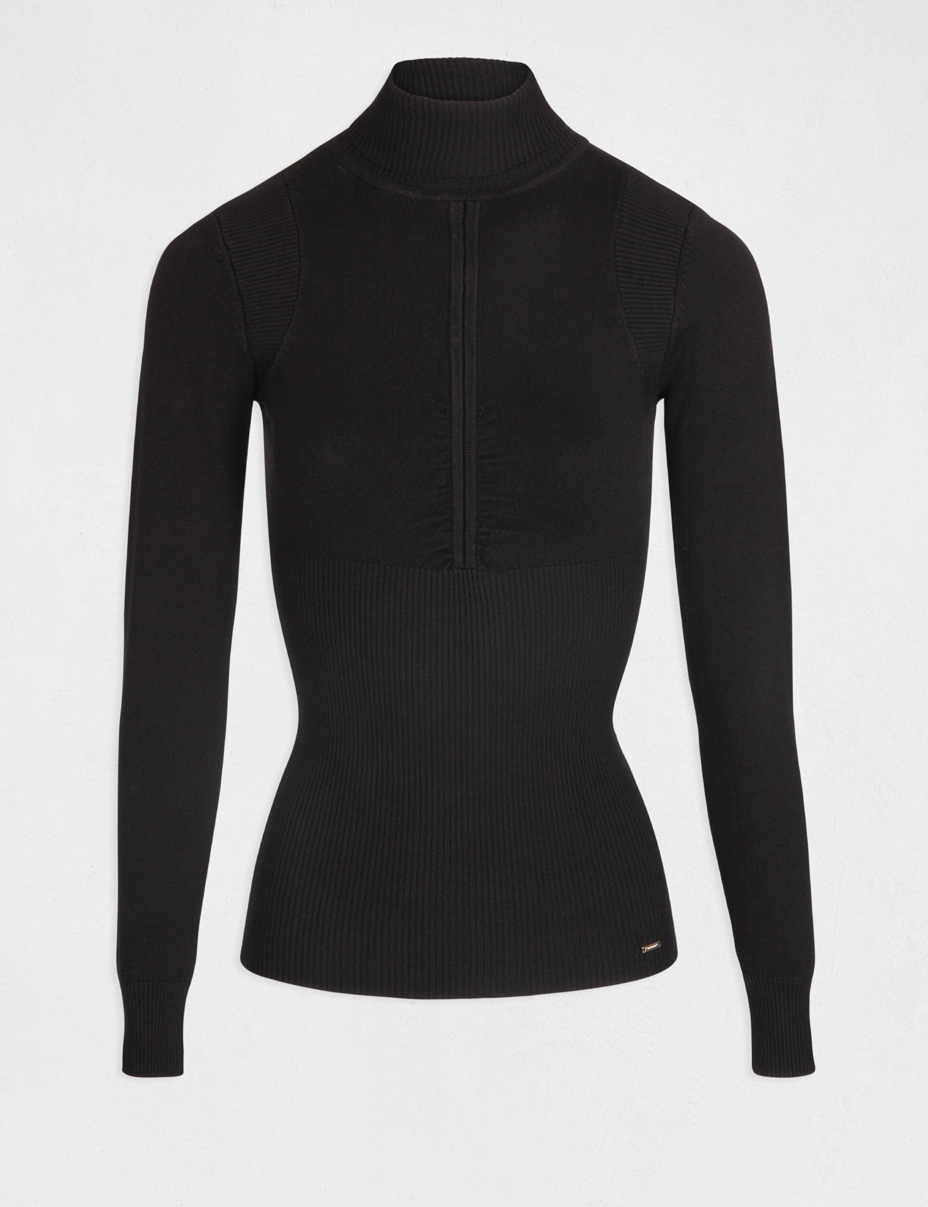 Long-sleeved jumper with pleated details black women