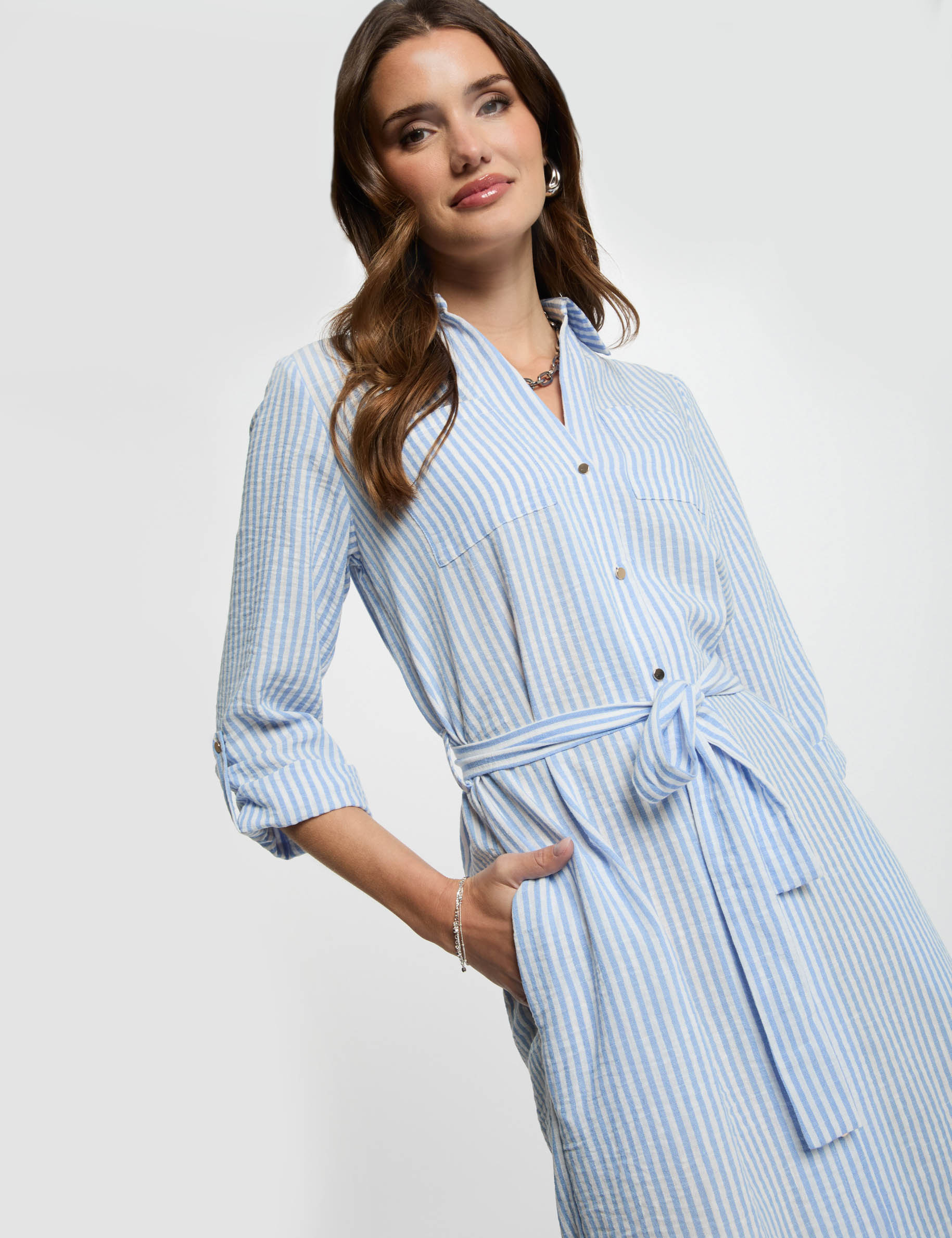 robe droite rayee bleu femme Robe droite rayée bleu femme