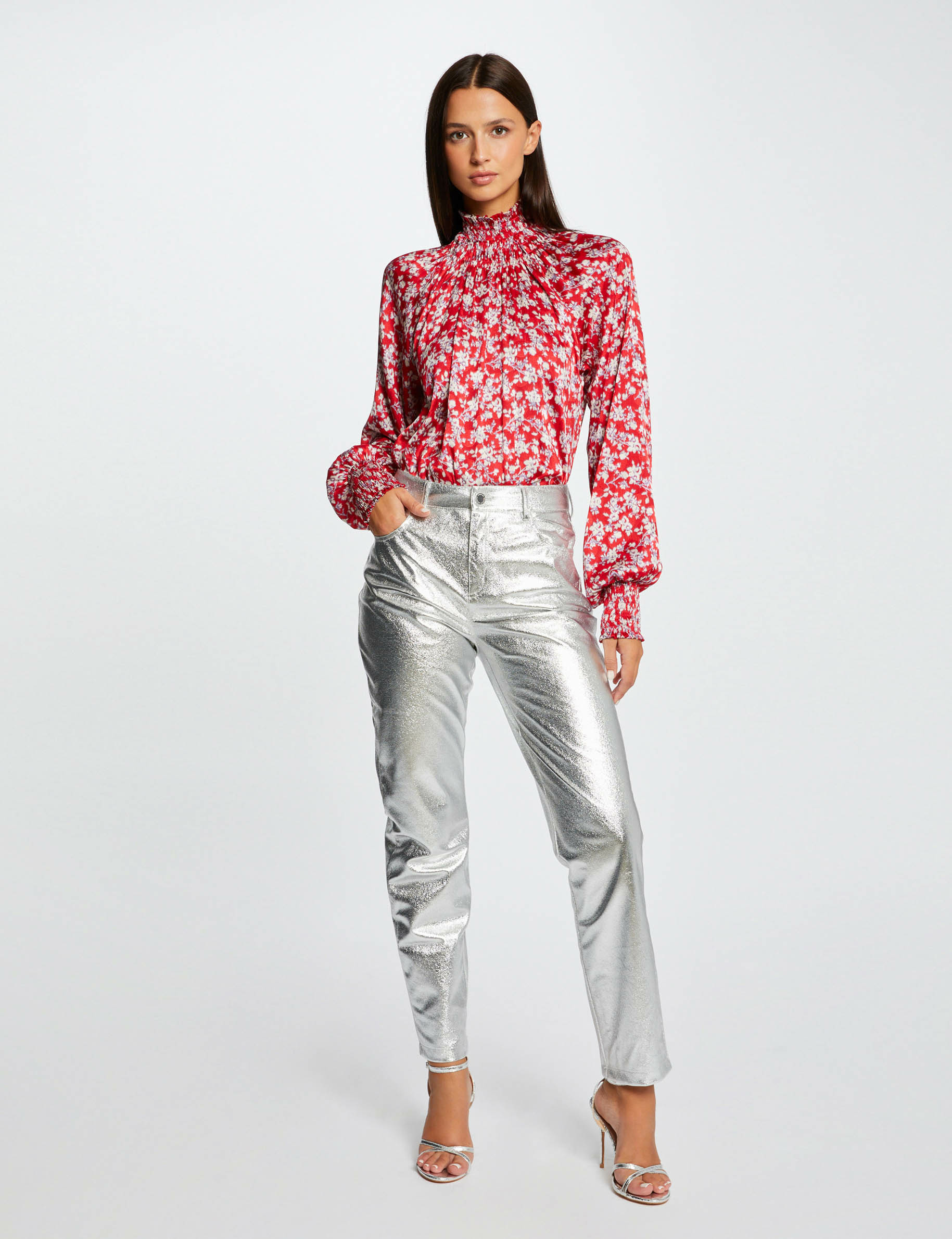 Long-sleeved blouse with floral print multico ladies'