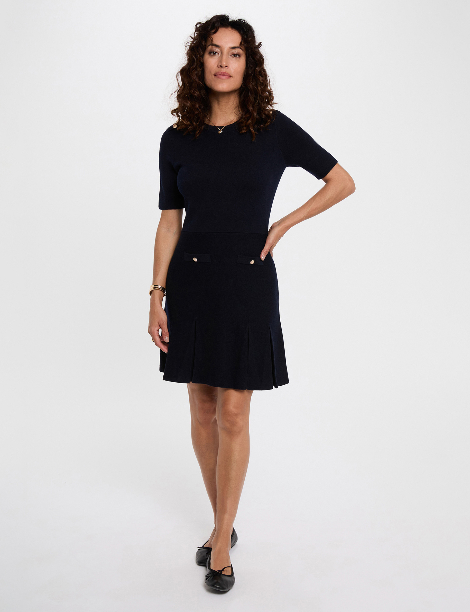 short trapeze dress navy blue women Short trapeze dress navy blue women