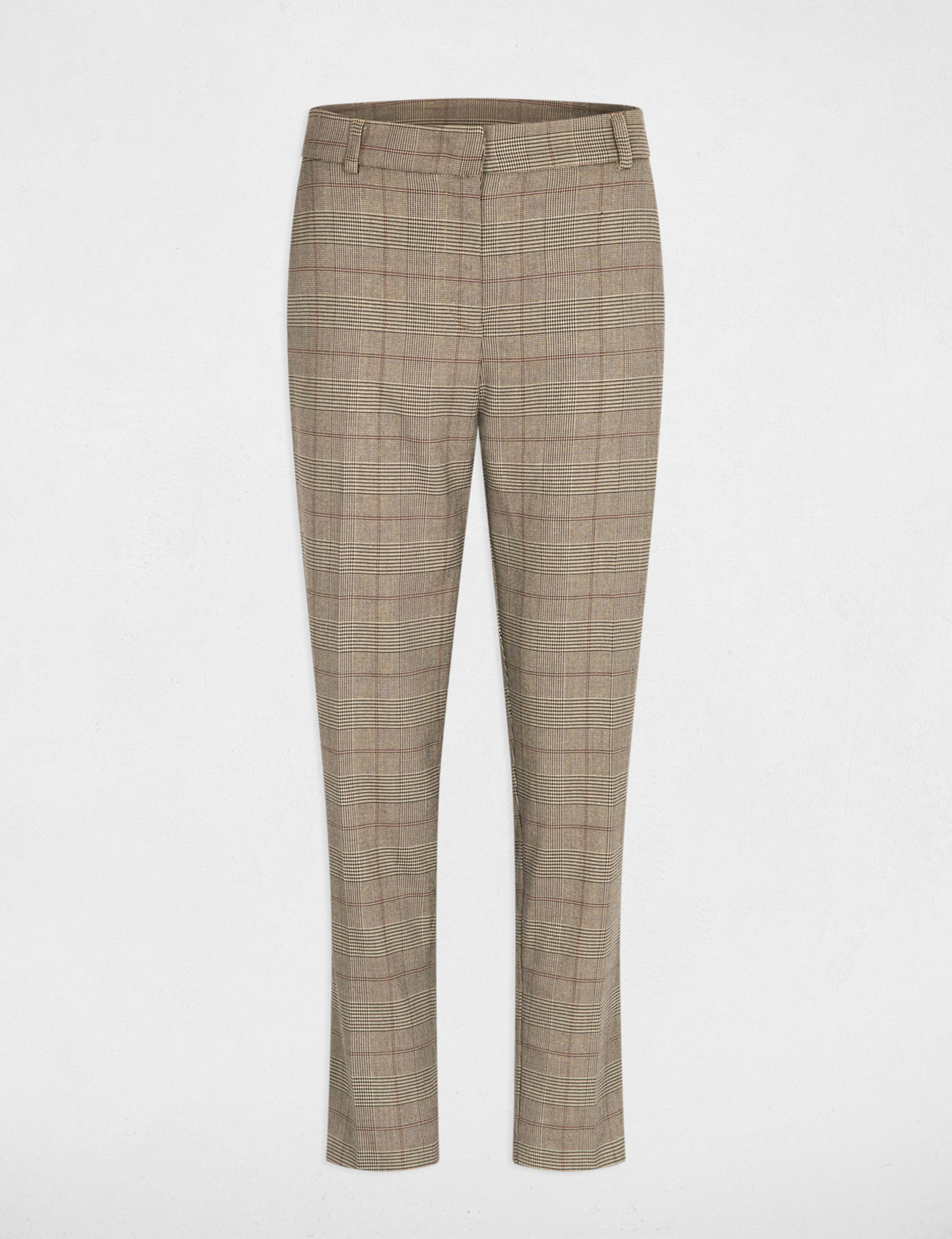 Fitted trousers check print multicolored women Morgan