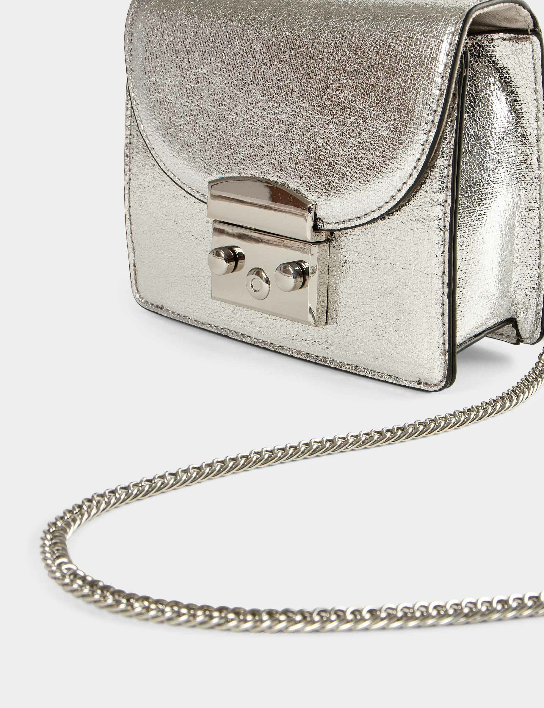 Clutch bag with metallised effect silver ladies' Clutch bag with metallised effect silver ladies'