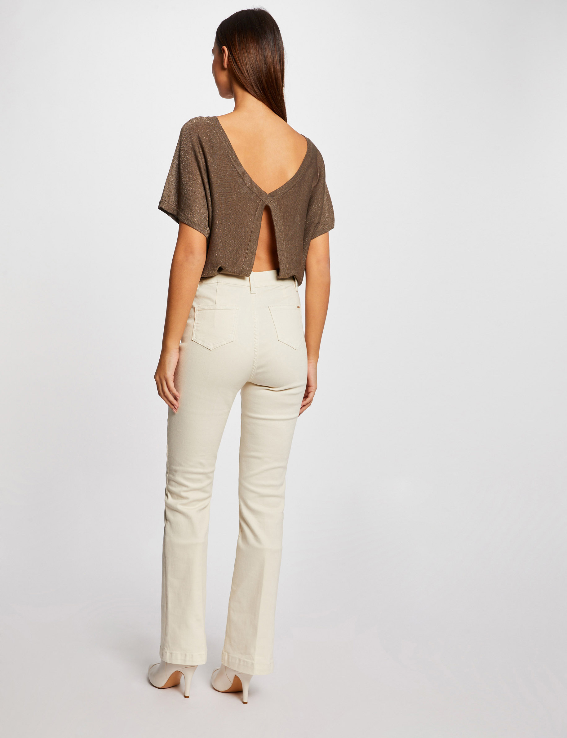 Short-sleeved jumper jewelled detail ladies' Short-sleeved jumper jewelled detail ladies'
