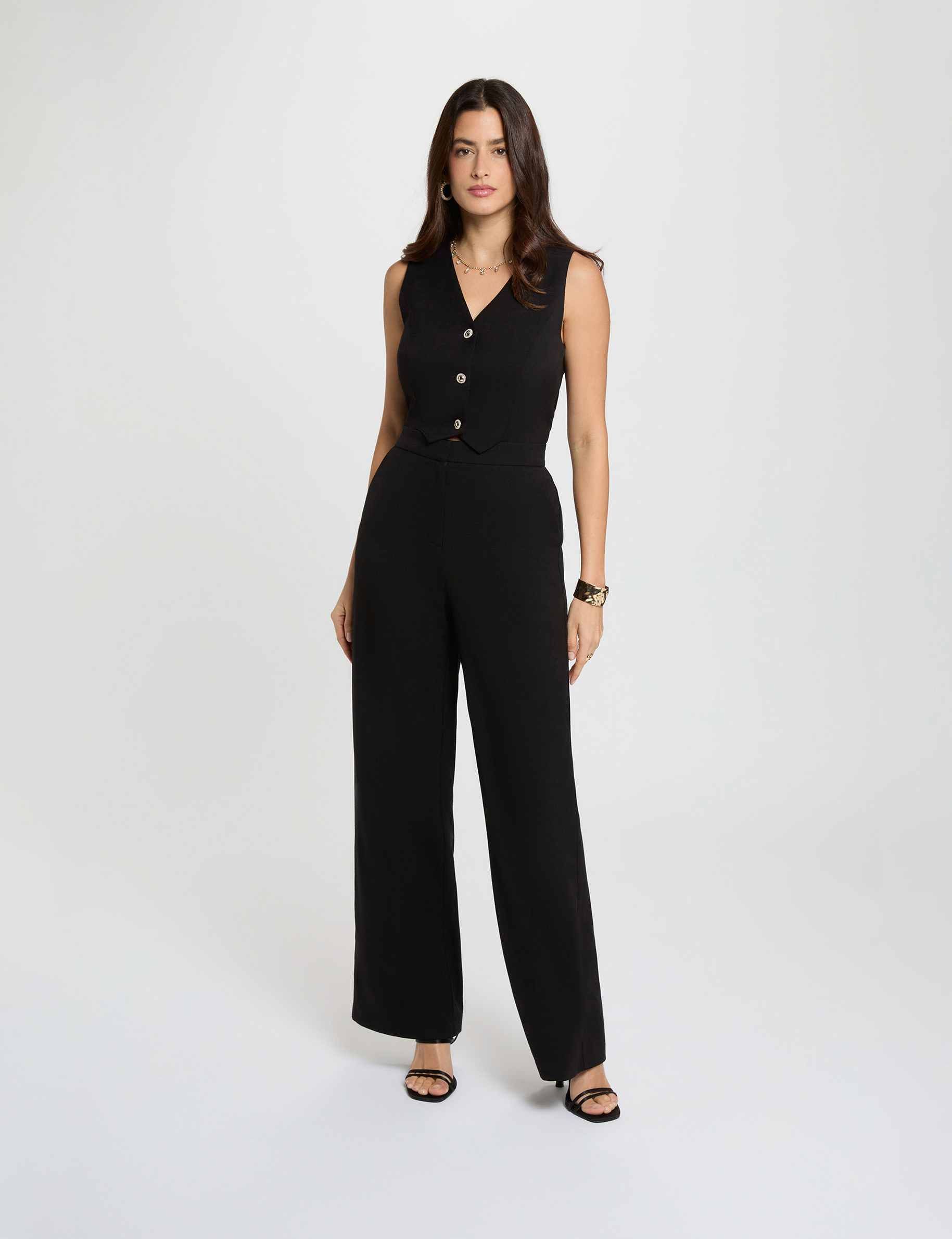 Jumpsuit with V-neck black women