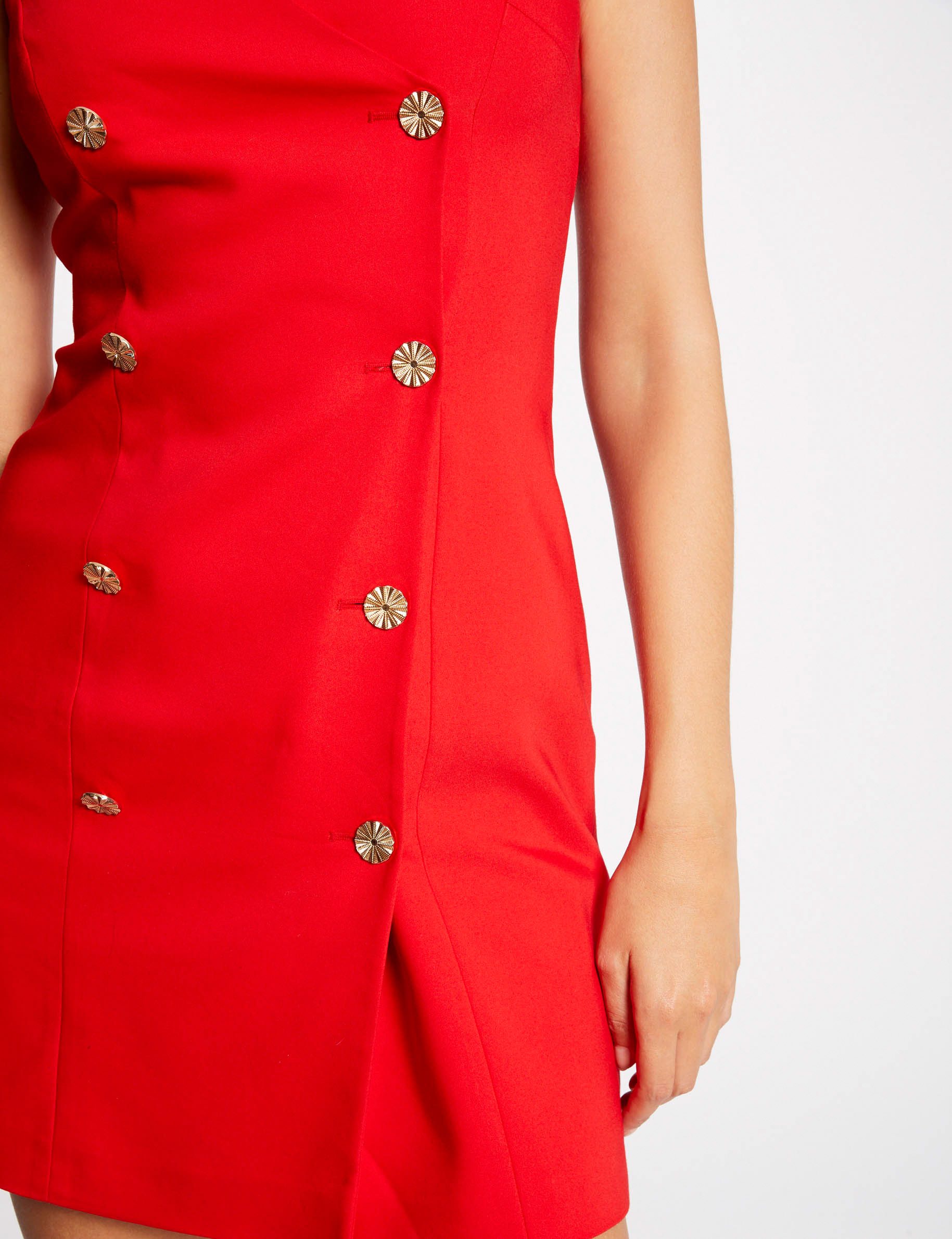 Sleeveless wrap dress red ladies' Sleeveless wrap dress red ladies'
