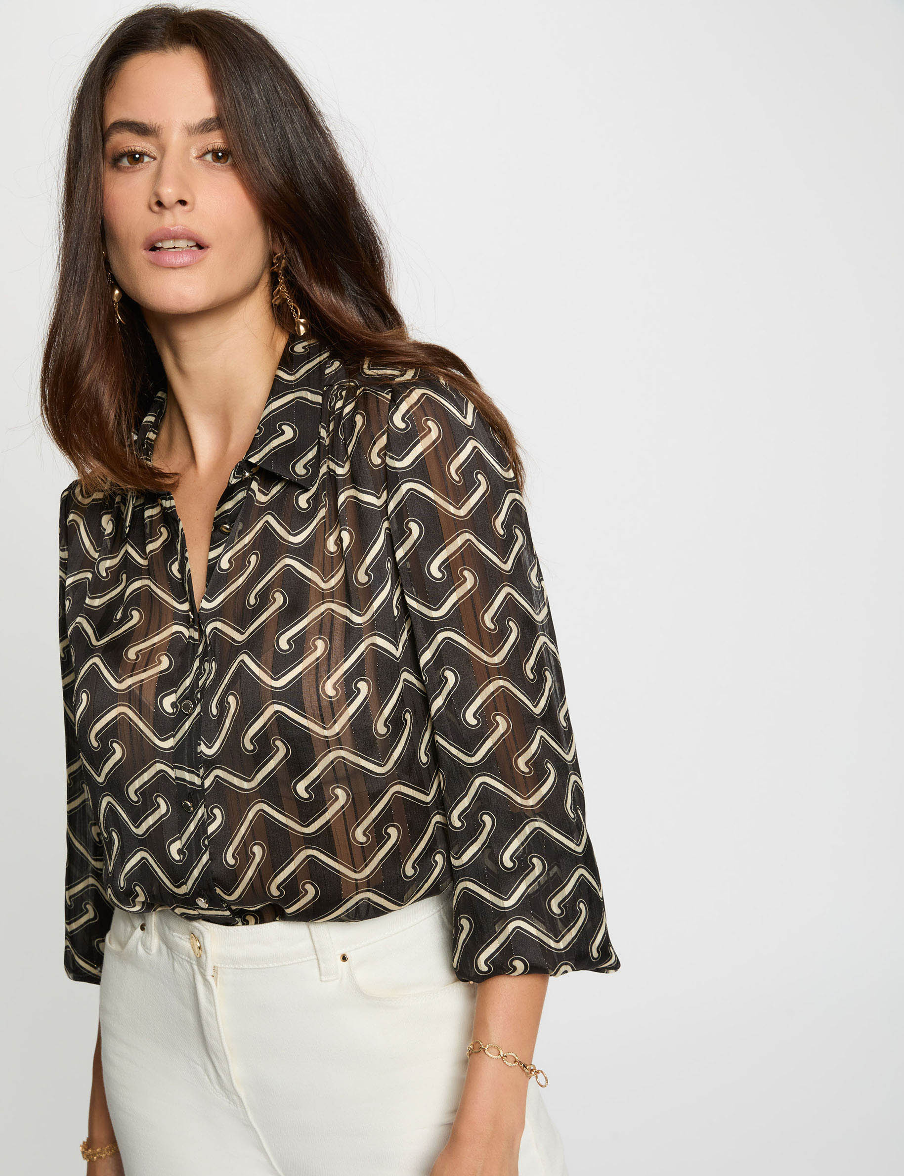 Printed voile shirt multicolor women