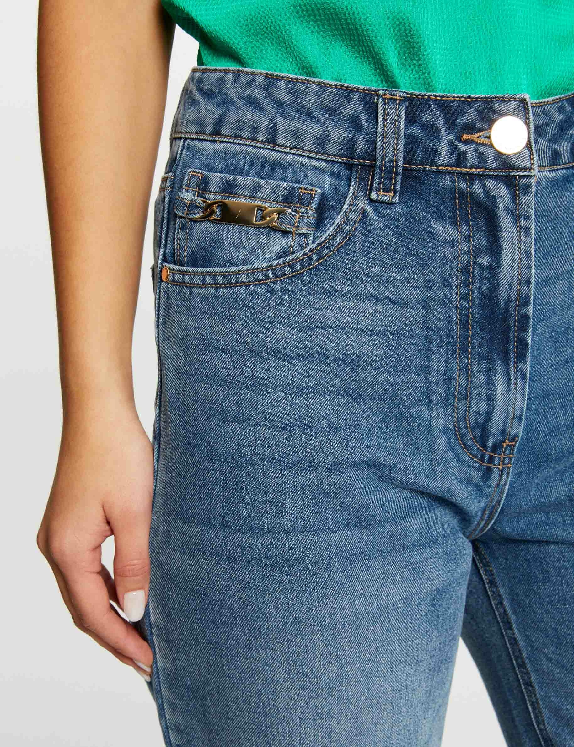 cropped straight jeans stone denim women Cropped straight jeans stone denim women