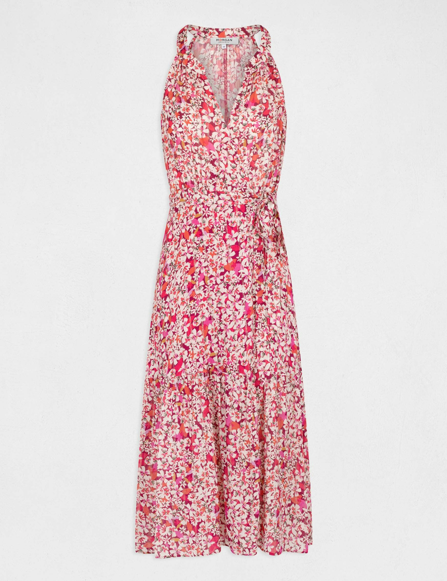 Maxi A-line dress with floral print multico ladies'