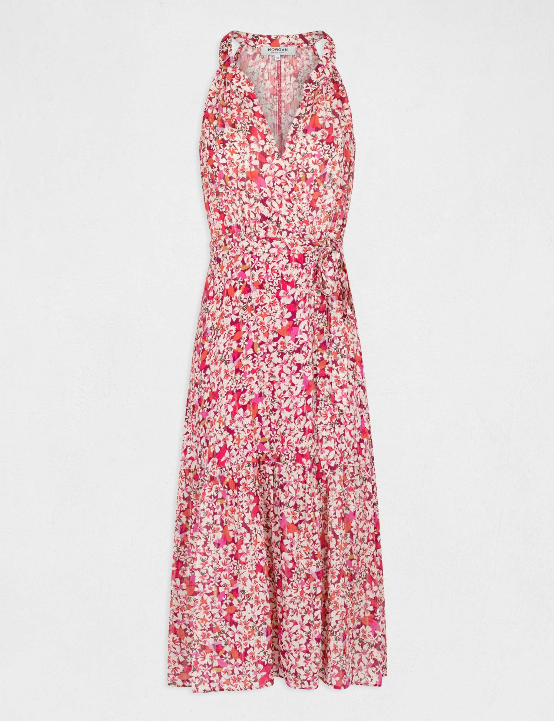 Maxi A-line dress with floral print multico ladies' Maxi A-line dress with floral print multico ladies'
