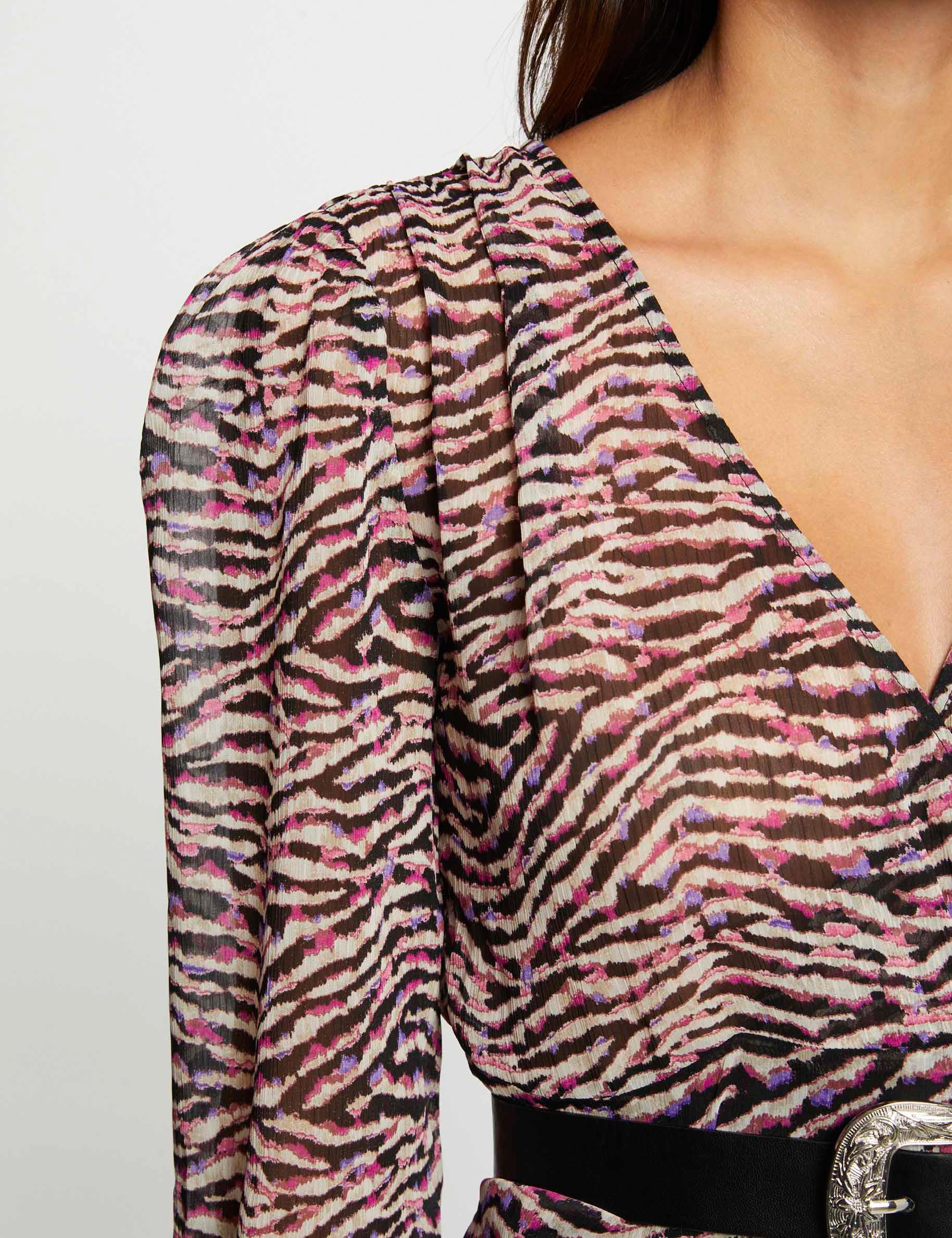 Maxi A-line dress with animal print multico ladies'