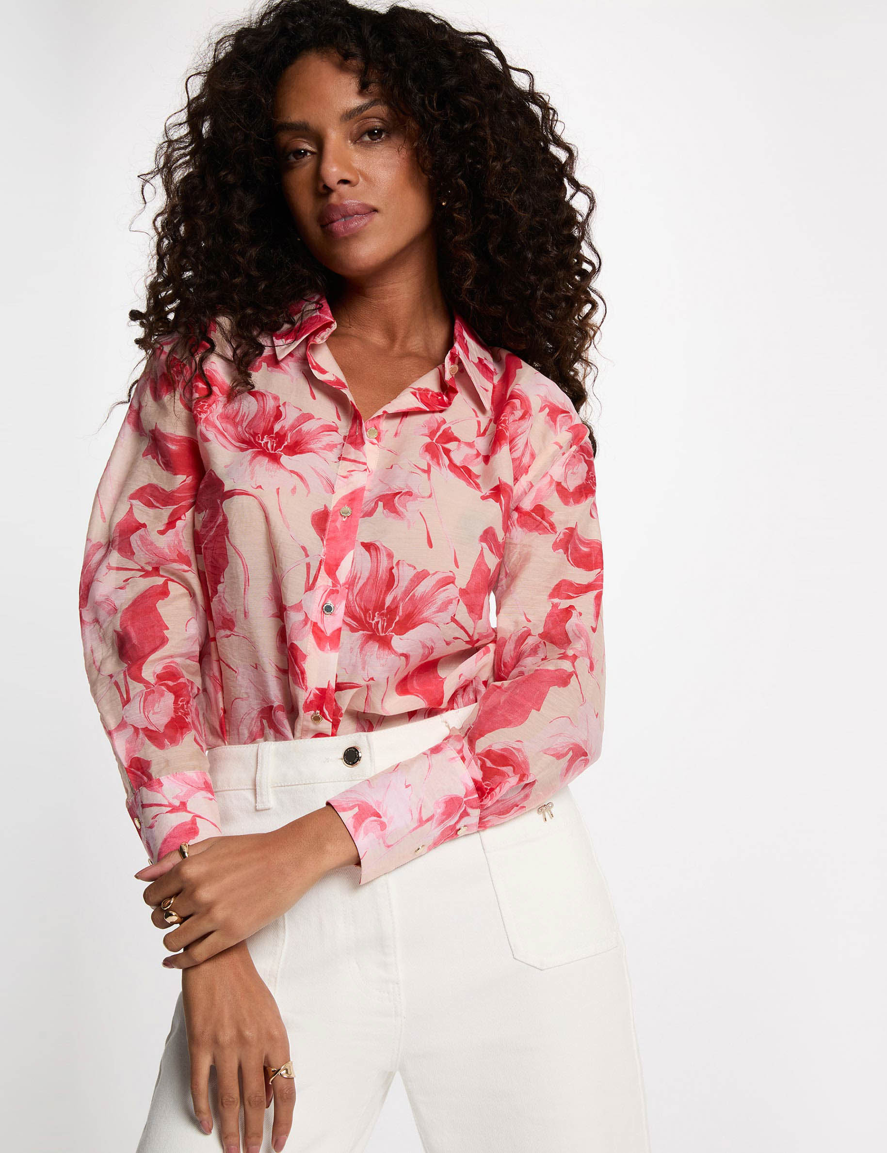 Shirt with a notched collar multicolor women