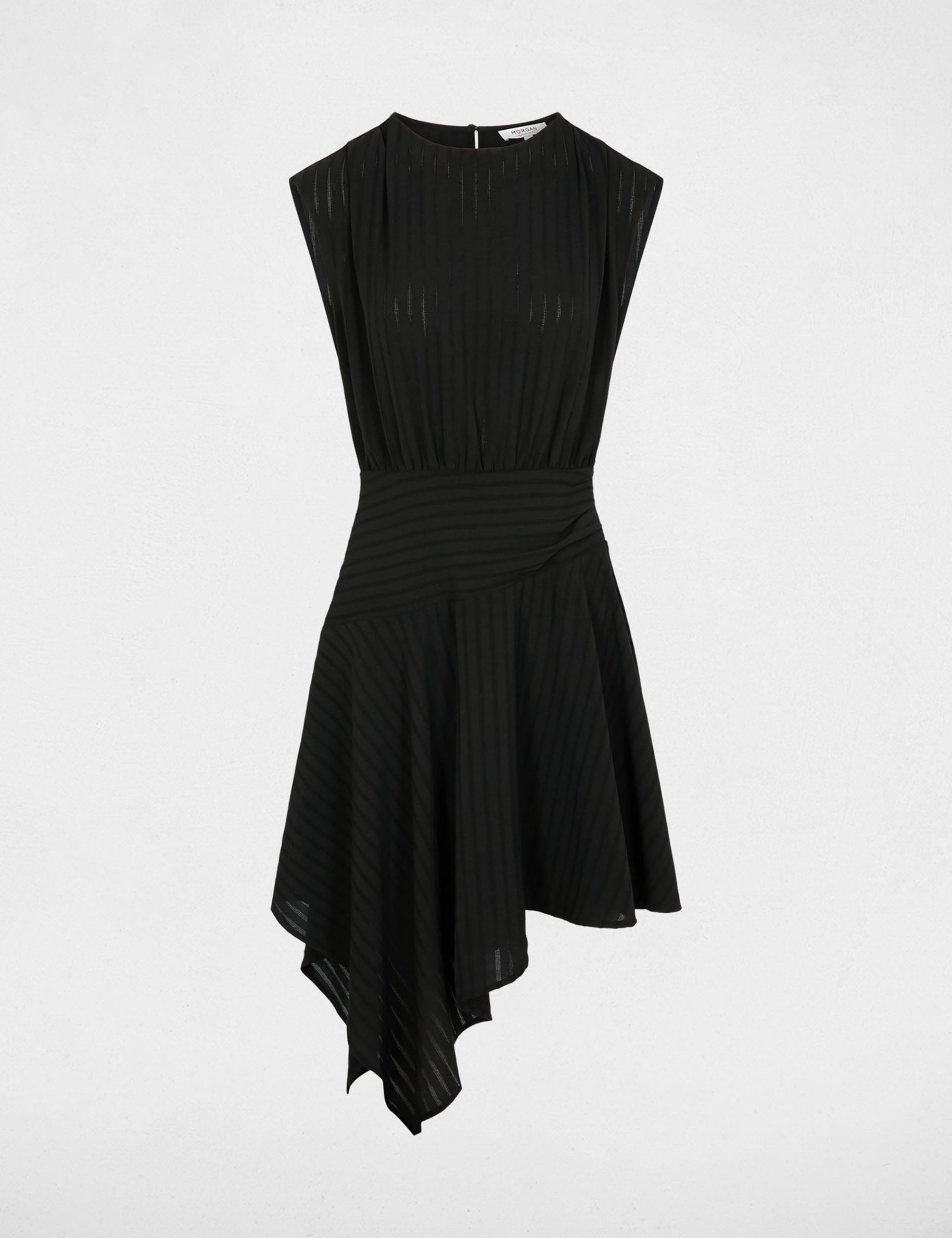 Asymmetric dress with short sleeves black women