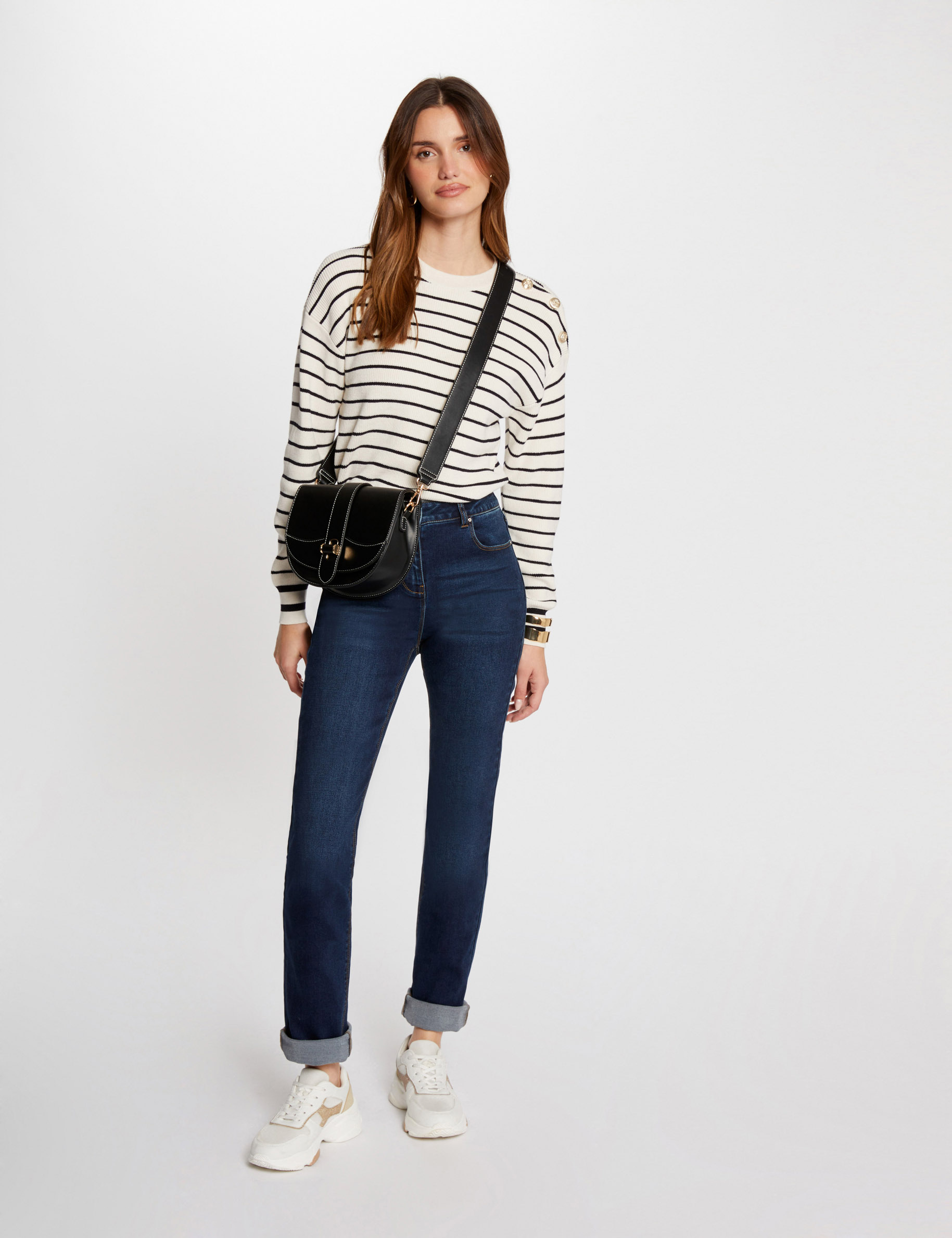 long sleeved striped jumper ivory women Long-sleeved striped jumper ivory women