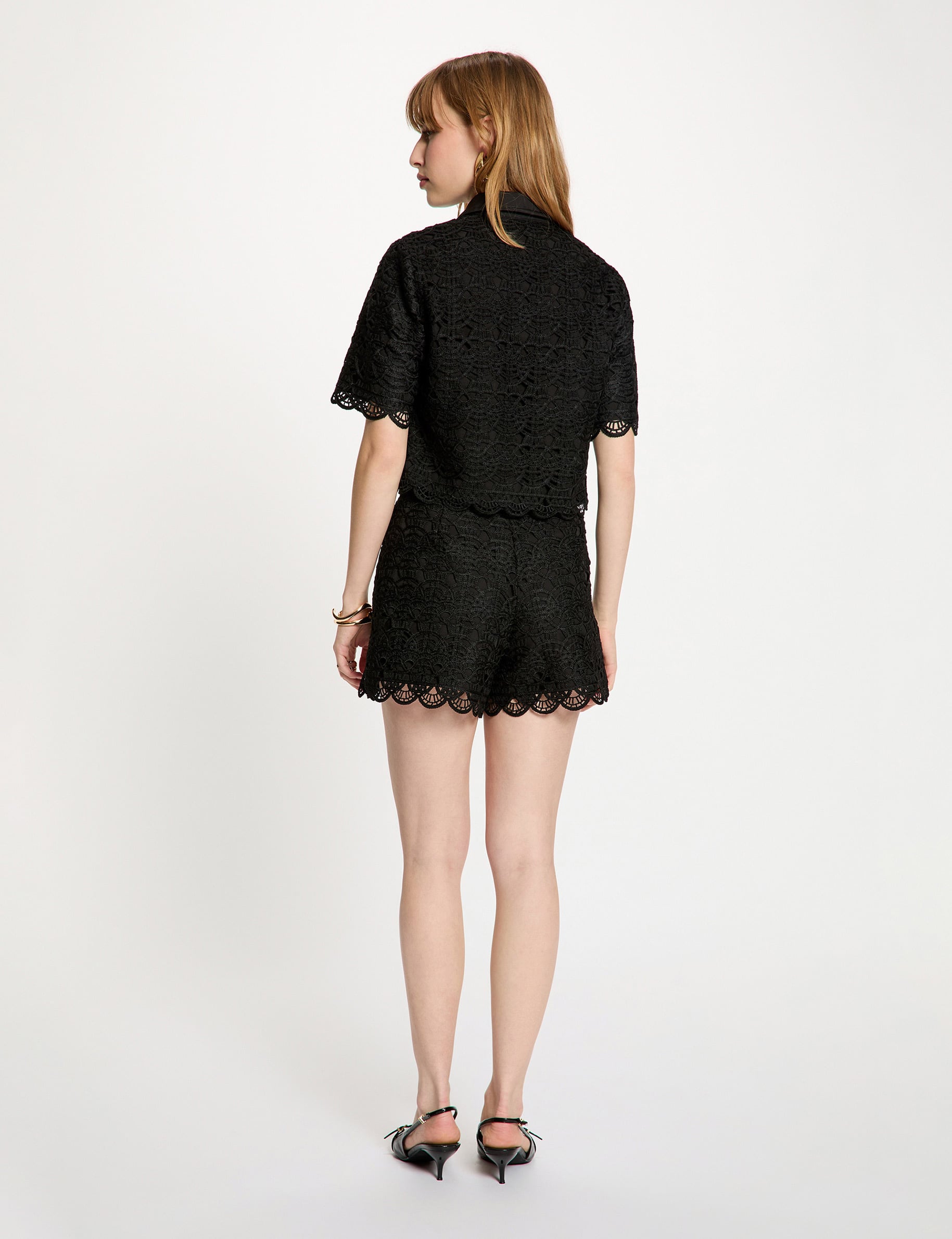 Short-sleeved shirt black women