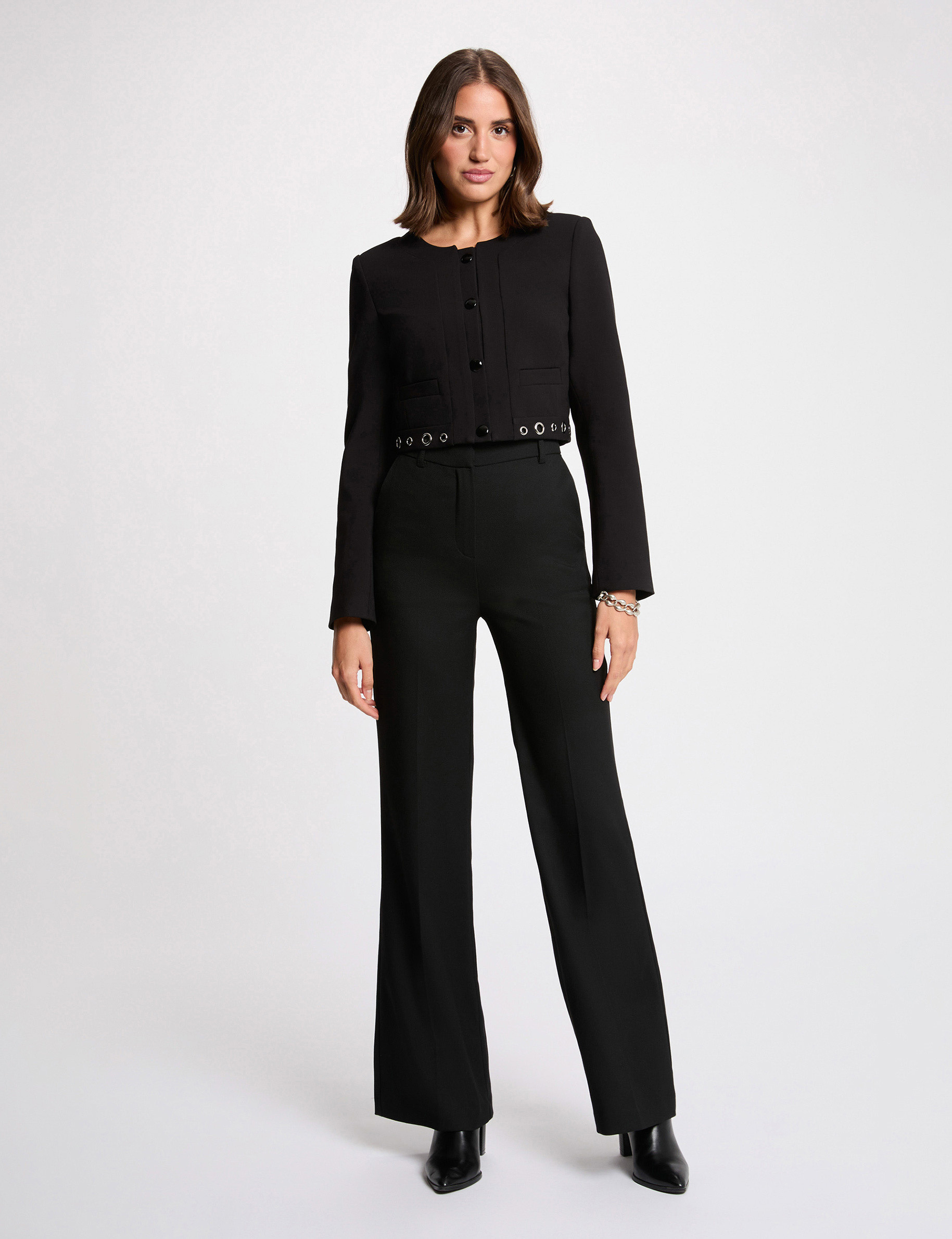 Sleeveless straight jacket black women