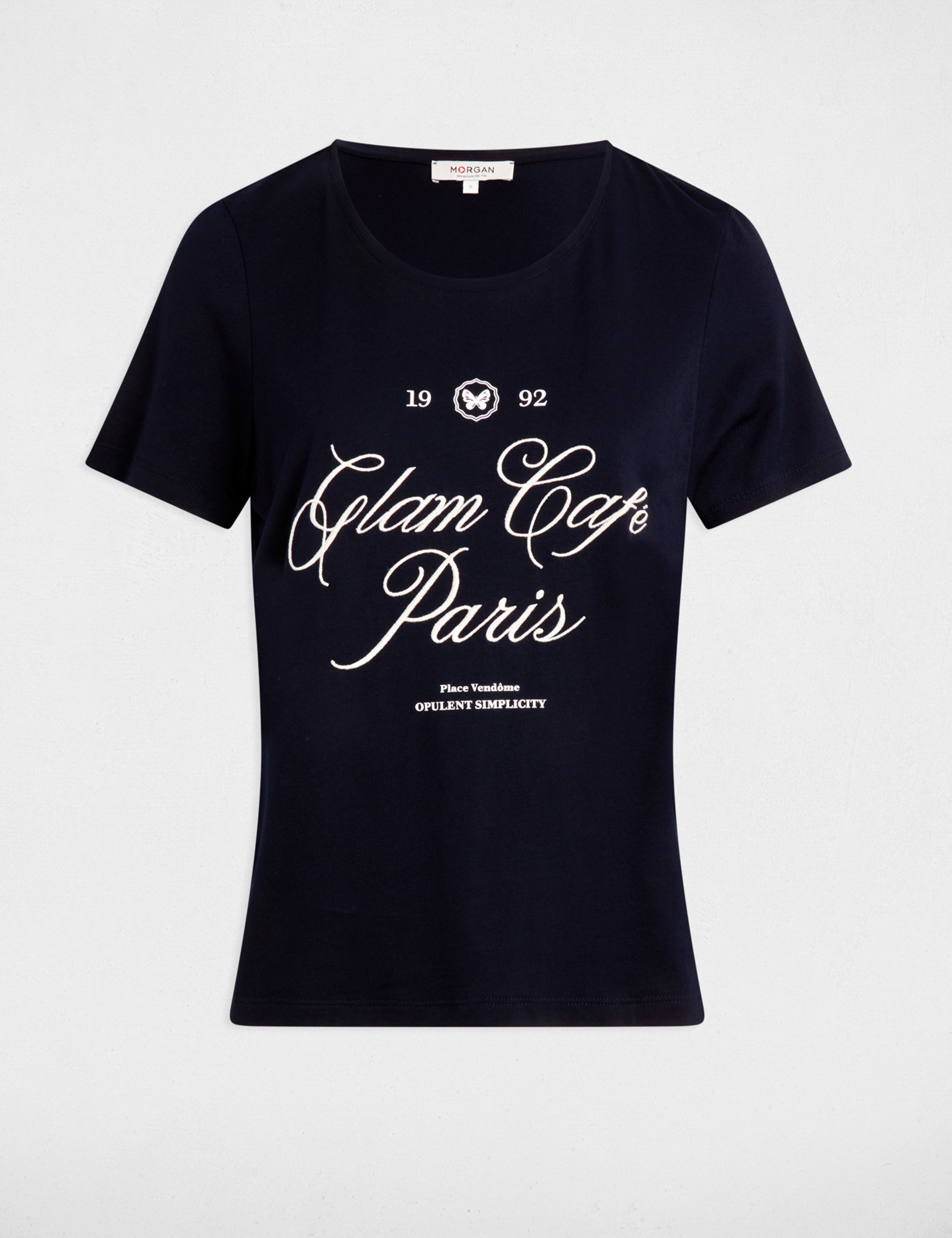 T-shirt with message navy blue women