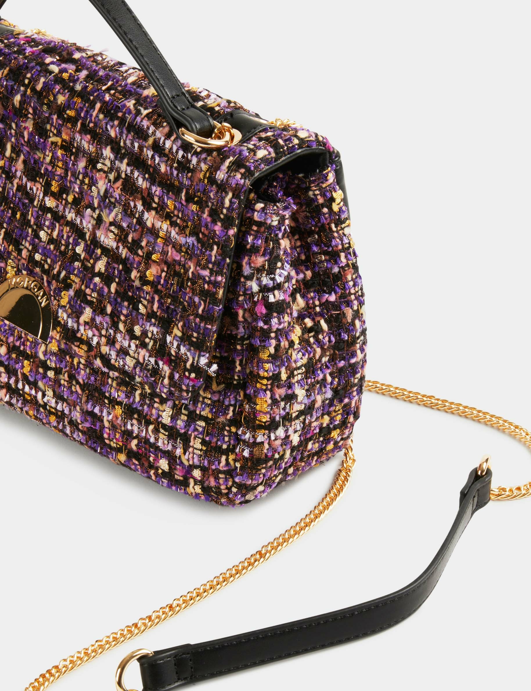 Bag with chain strap purple ladies'
