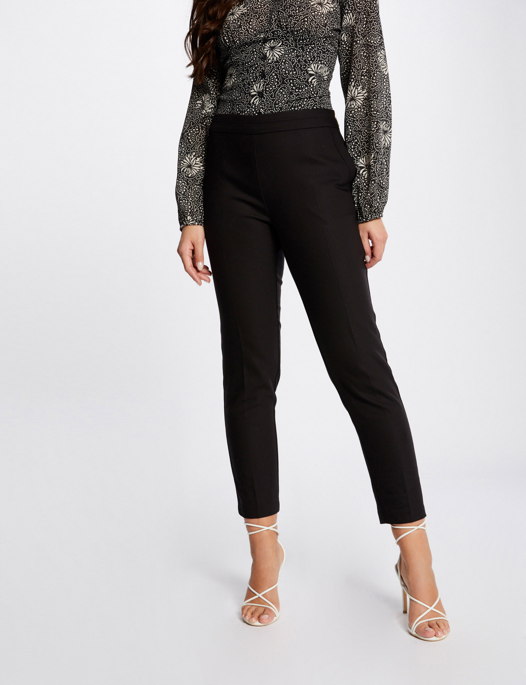 Cropped cigarette trousers black ladies'