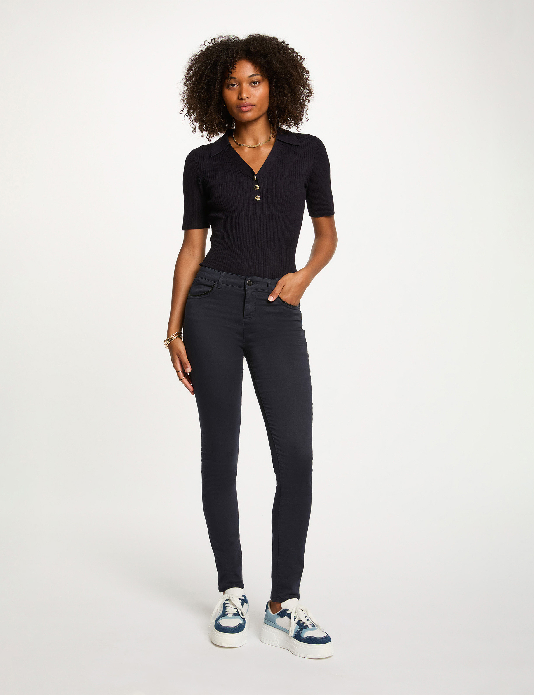 pull col polo bleu marine femme Pull col polo bleu marine femme