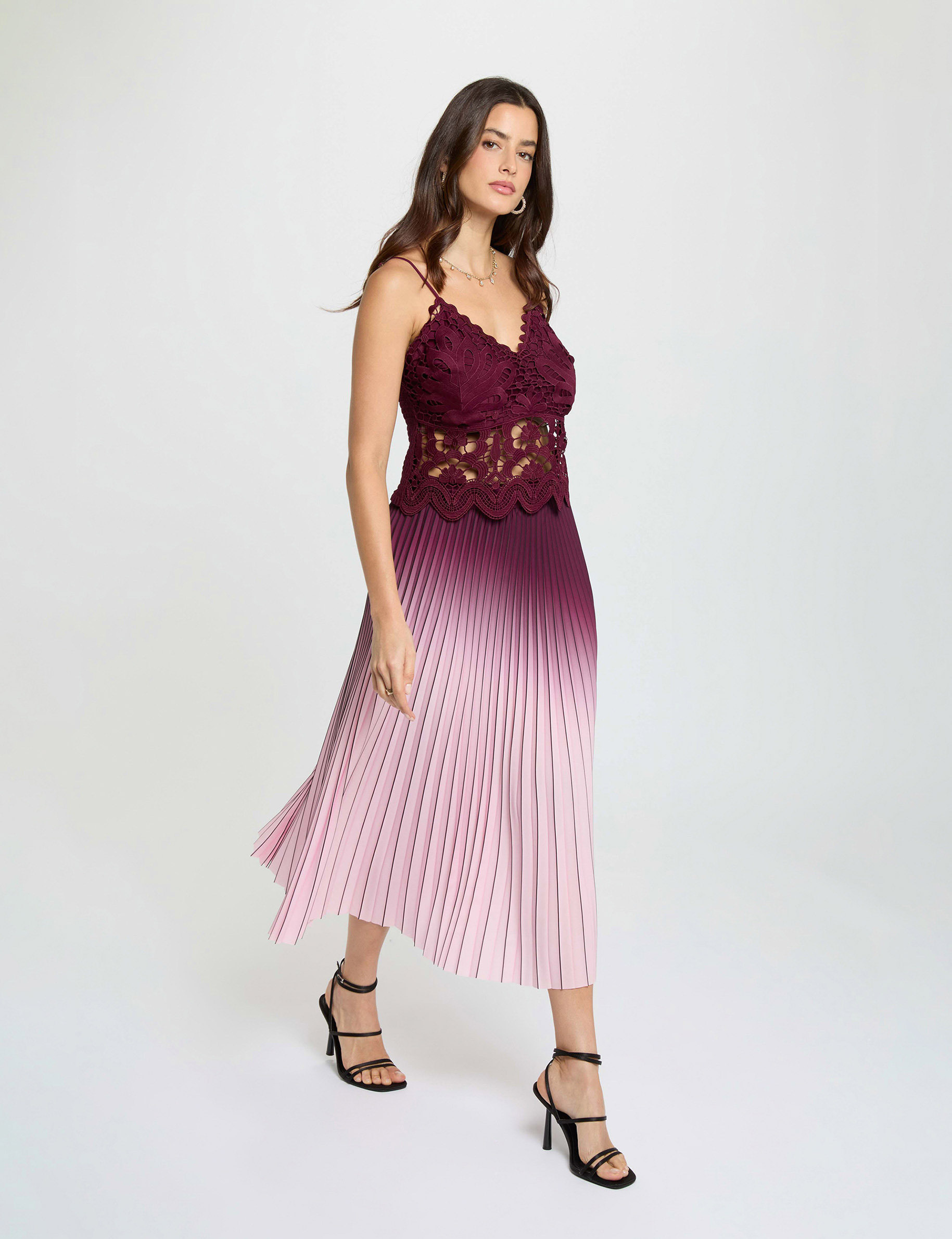 Crop top thin straps plum women