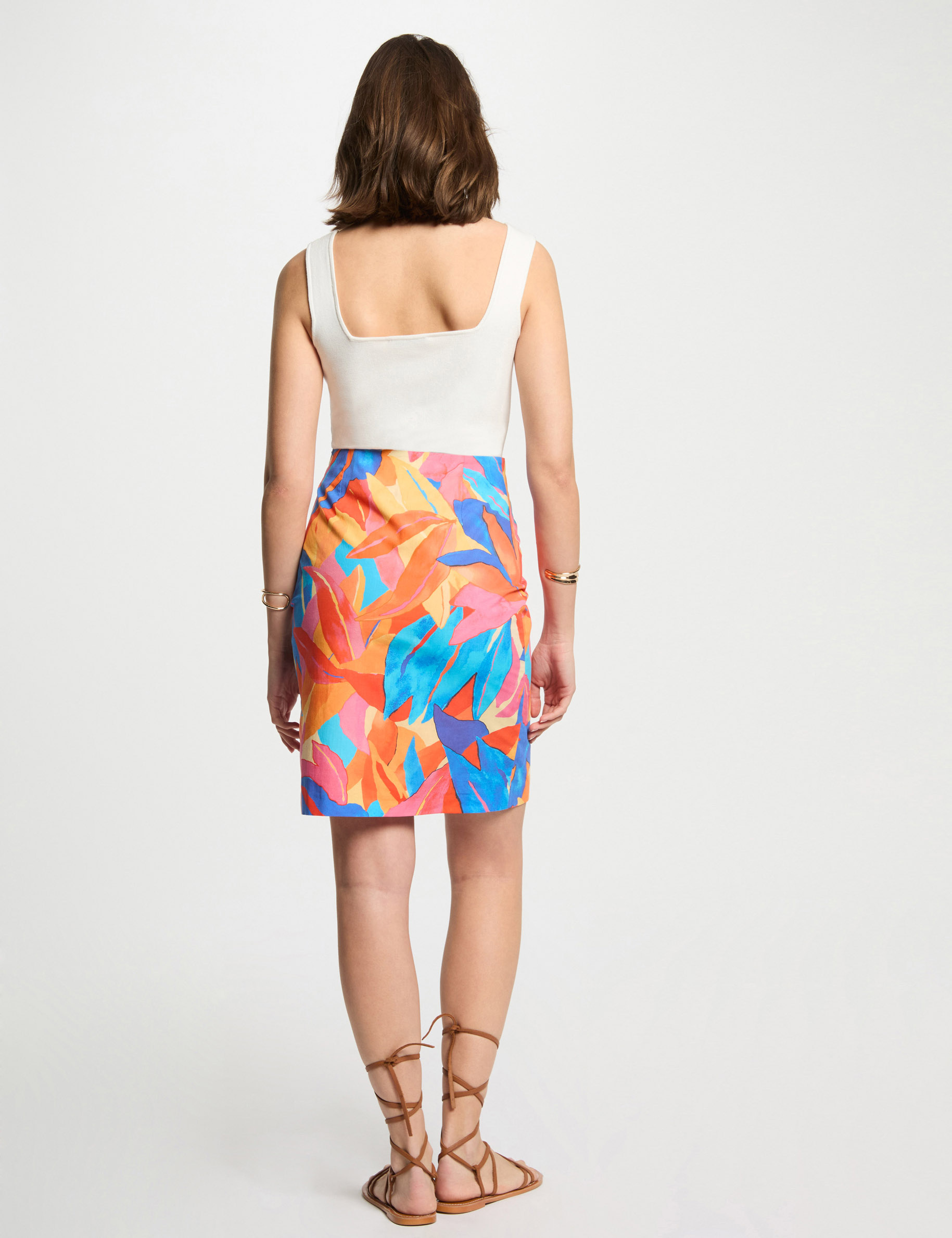 printed fitted skirt multicolor women Printed fitted skirt multicolor women