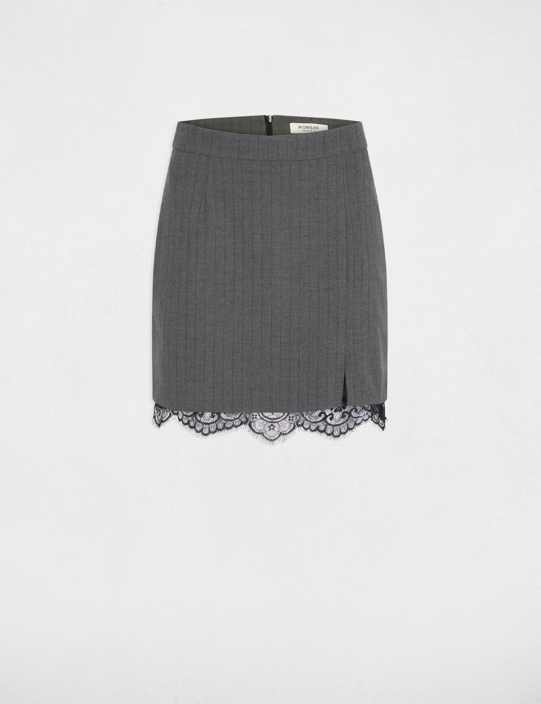 Jupe courte ajustée gris moyen femme