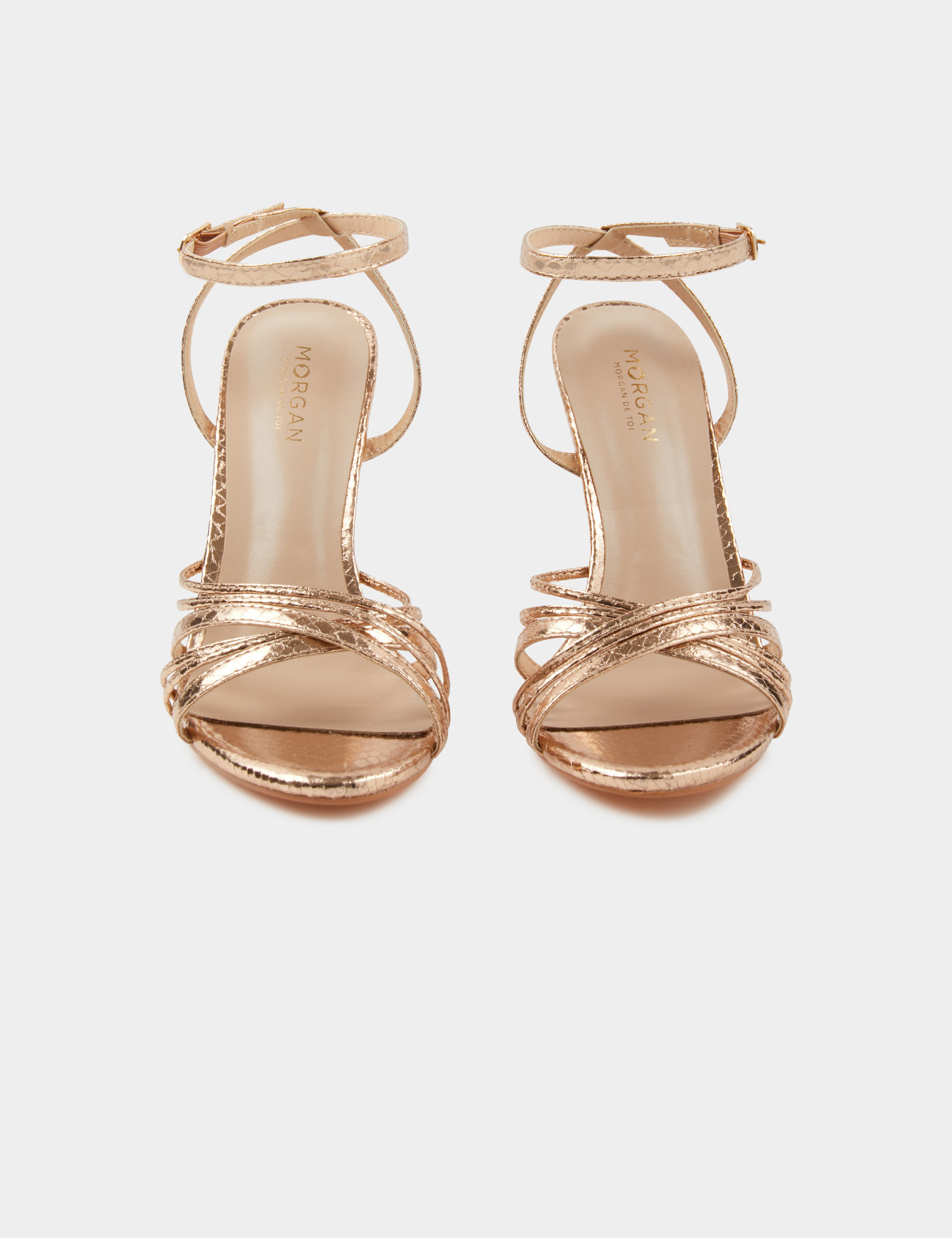 Stiletto sandals with straps pink ladies Morgan