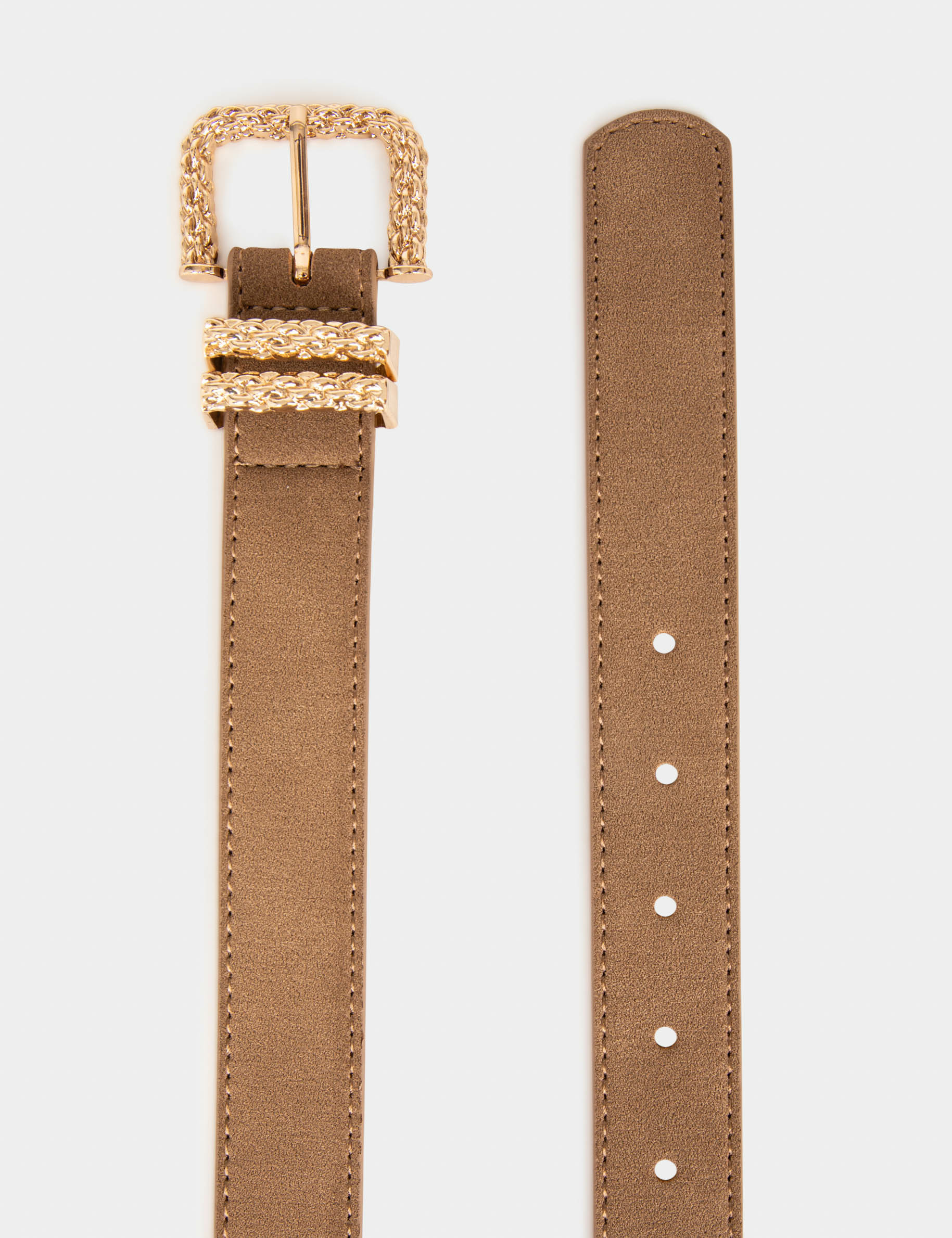 Belt with twin keepers chestnut brown ladies' Belt with twin keepers chestnut brown ladies'