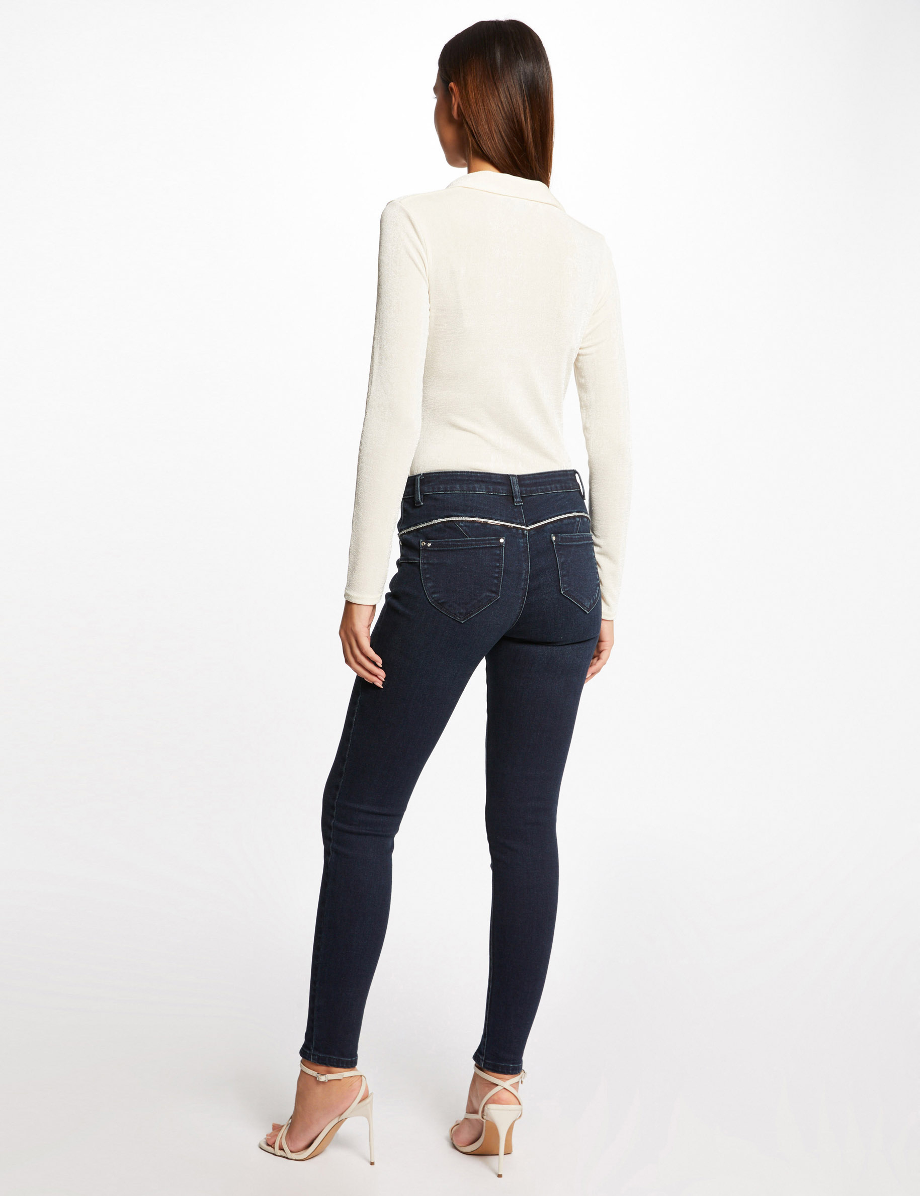 Long-sleeved t-shirt with buttons ivory ladies' Long-sleeved t-shirt with buttons ivory ladies'