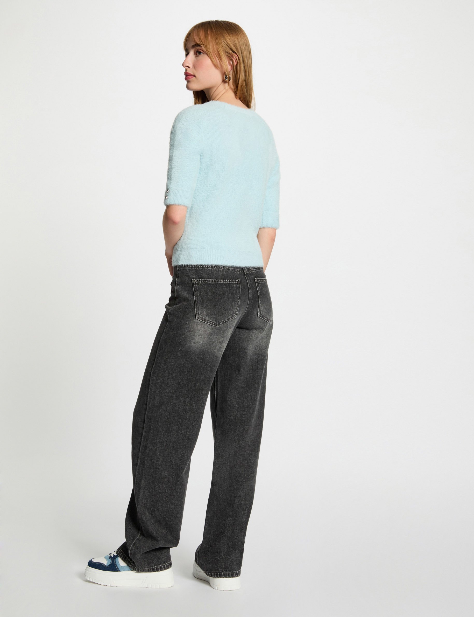 pull manches courtes bleu ciel femme Pull manches courtes bleu ciel femme