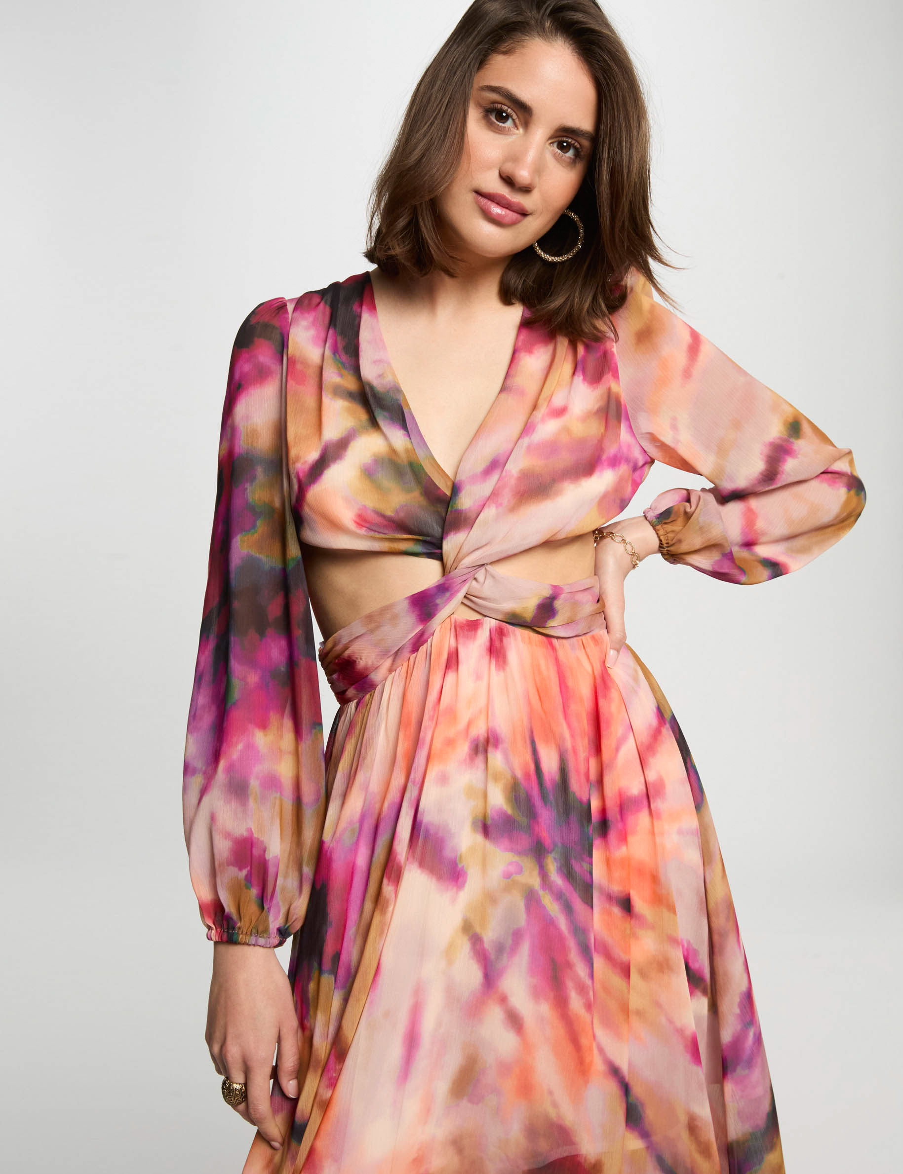 printed maxi straight dress multicolor women Printed maxi straight dress multicolor women