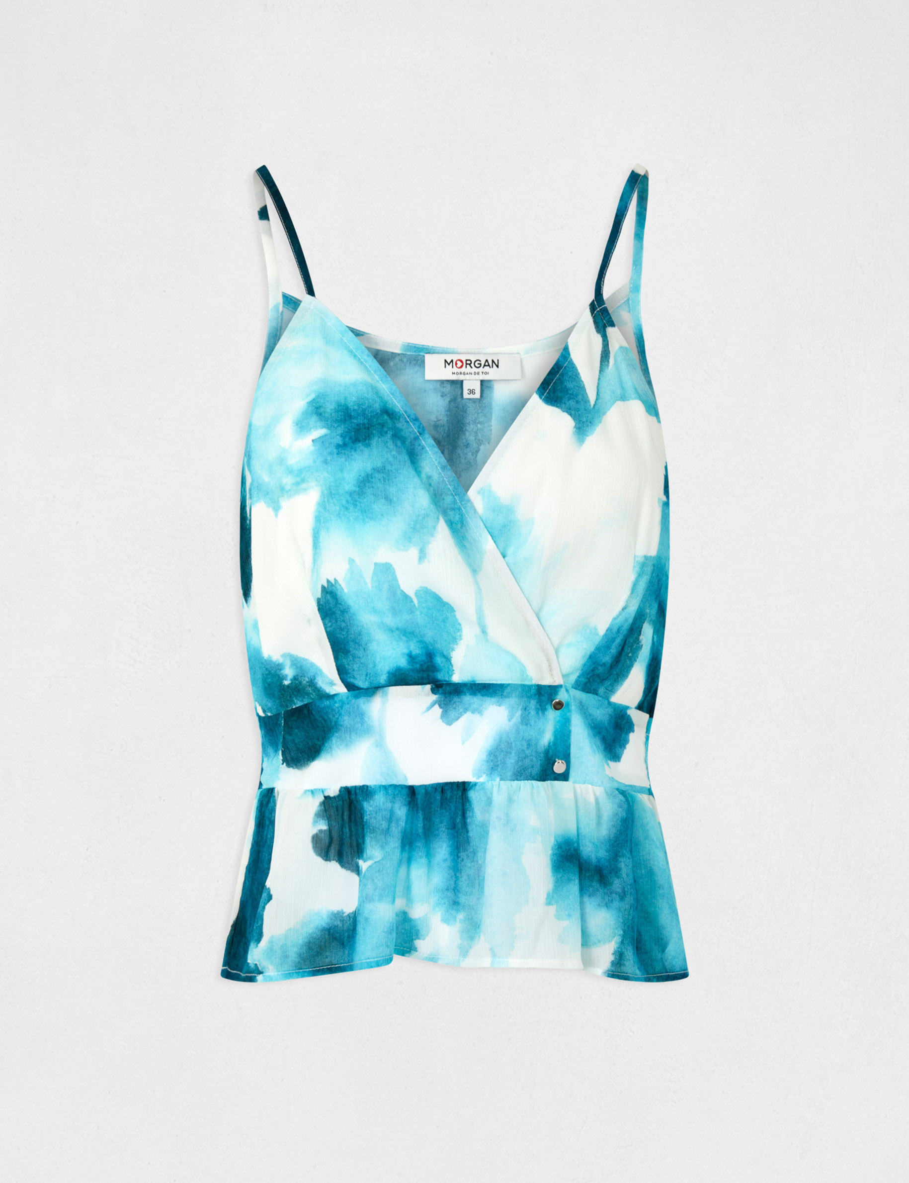 Blouse thin straps with abstract print multico ladies'