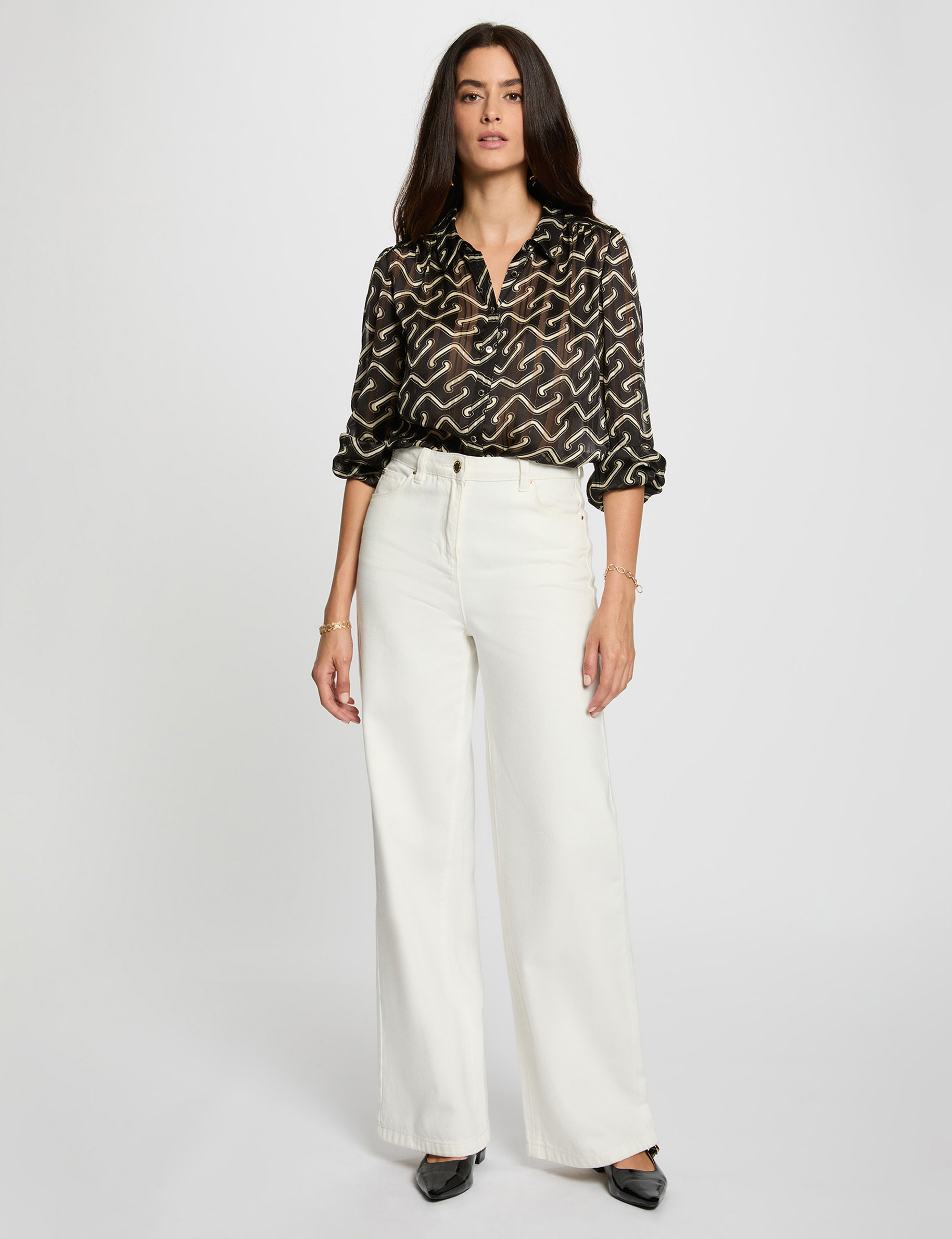 Printed voile shirt multicolor women
