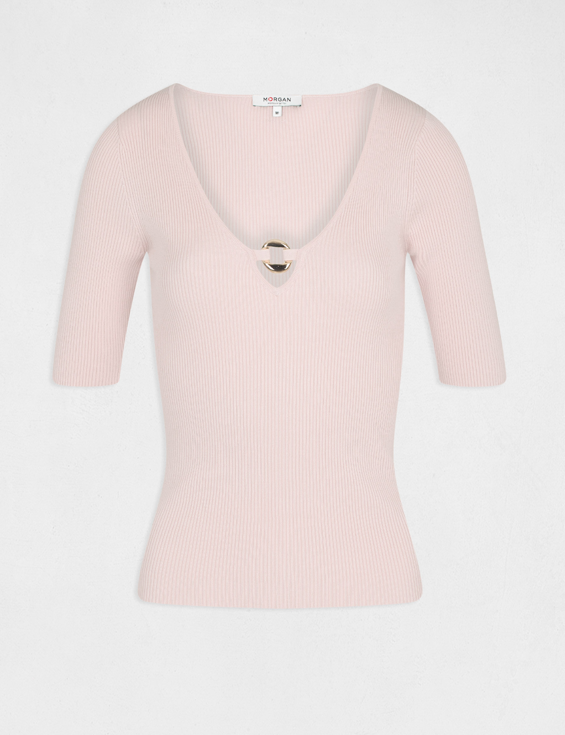 3/4-length sleeved jumper with ornament  ladies'