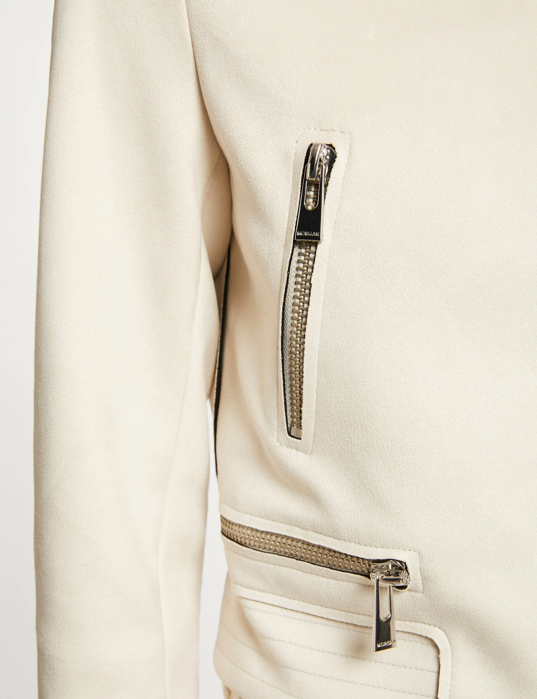 Straight jacket with suede effect ladies' Straight jacket with suede effect ladies'